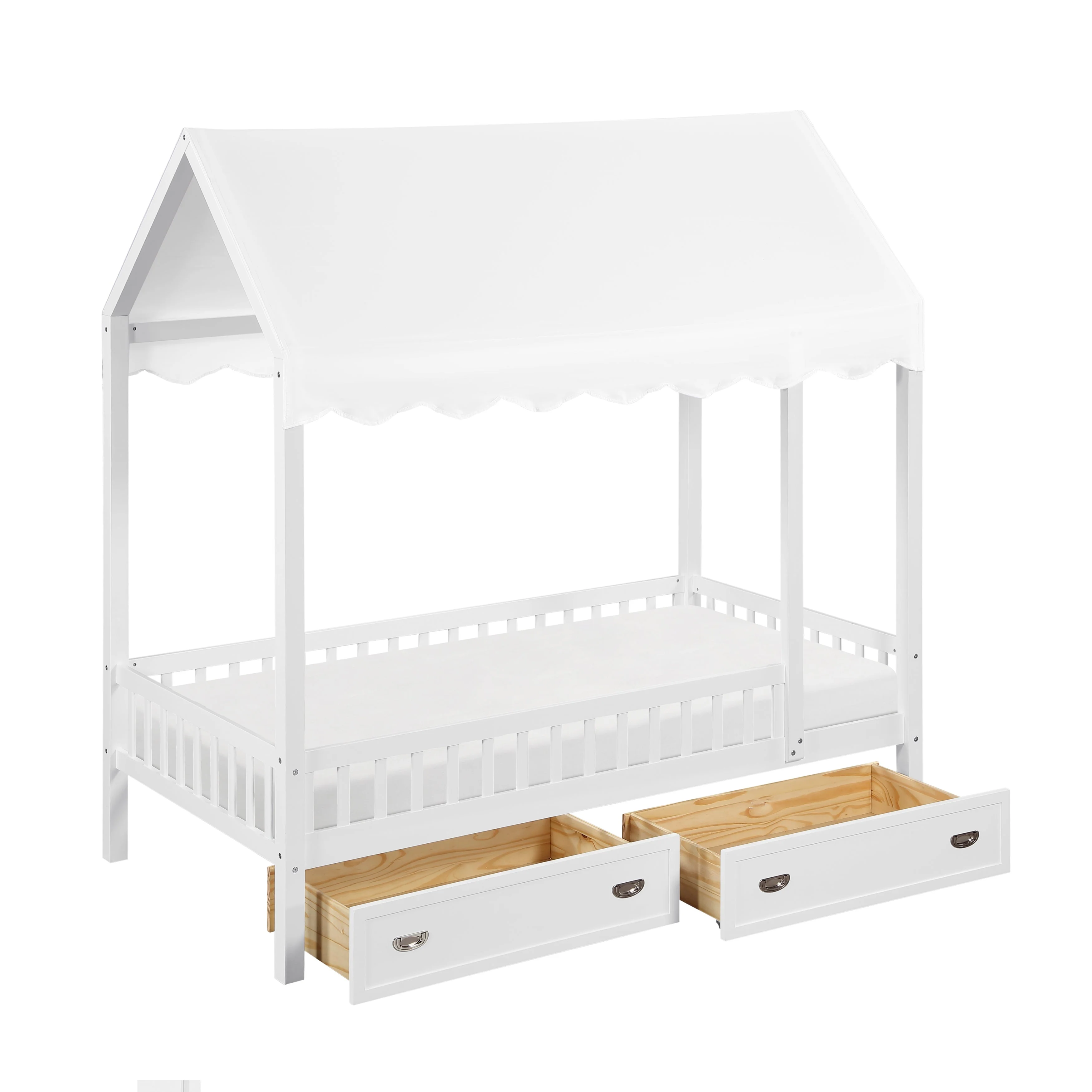 Sloane White Twin Canopy Platform Bed - Image 15