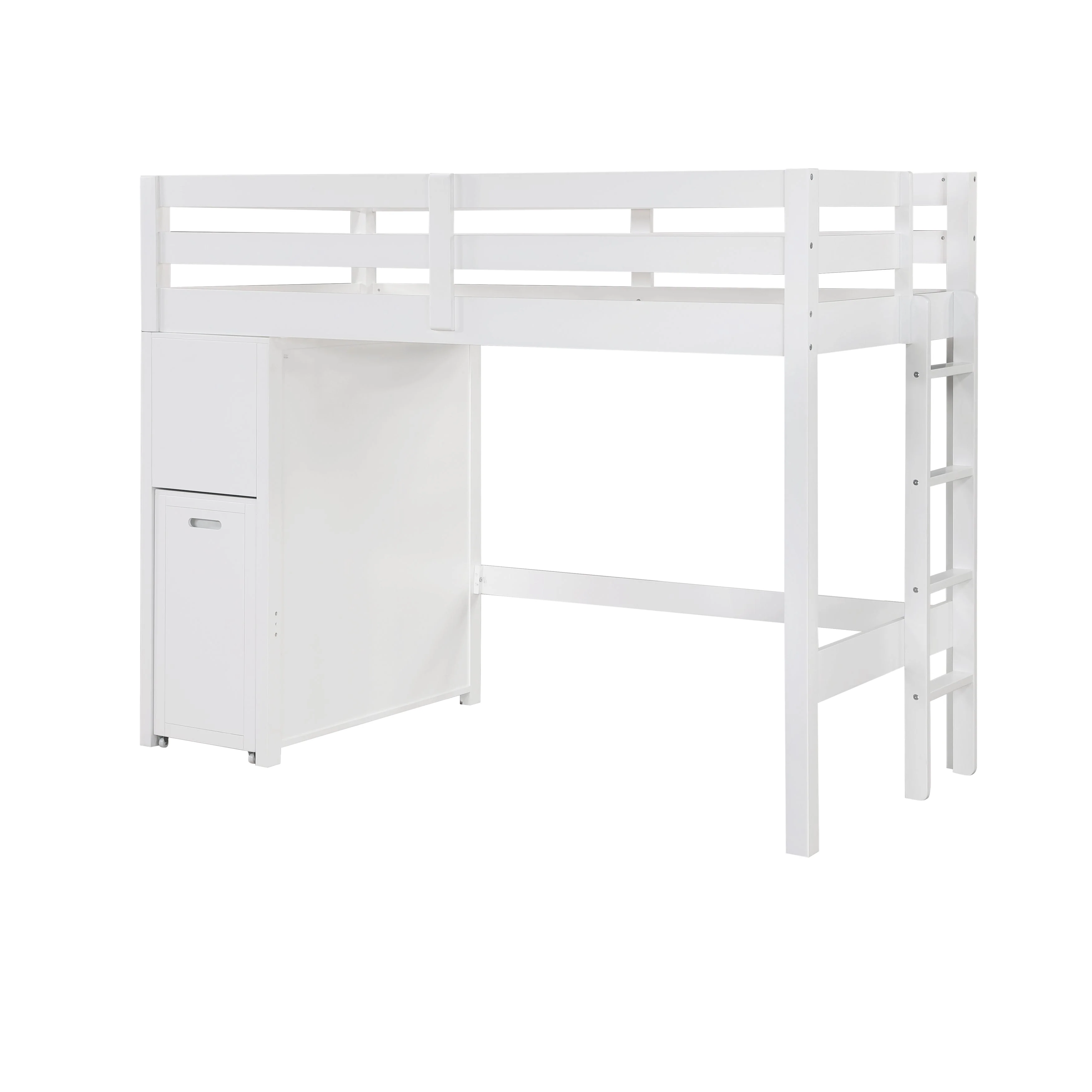 Sloane White Twin/Full Loft Bunk Bed with Chest and Hidden Desk - Image 16