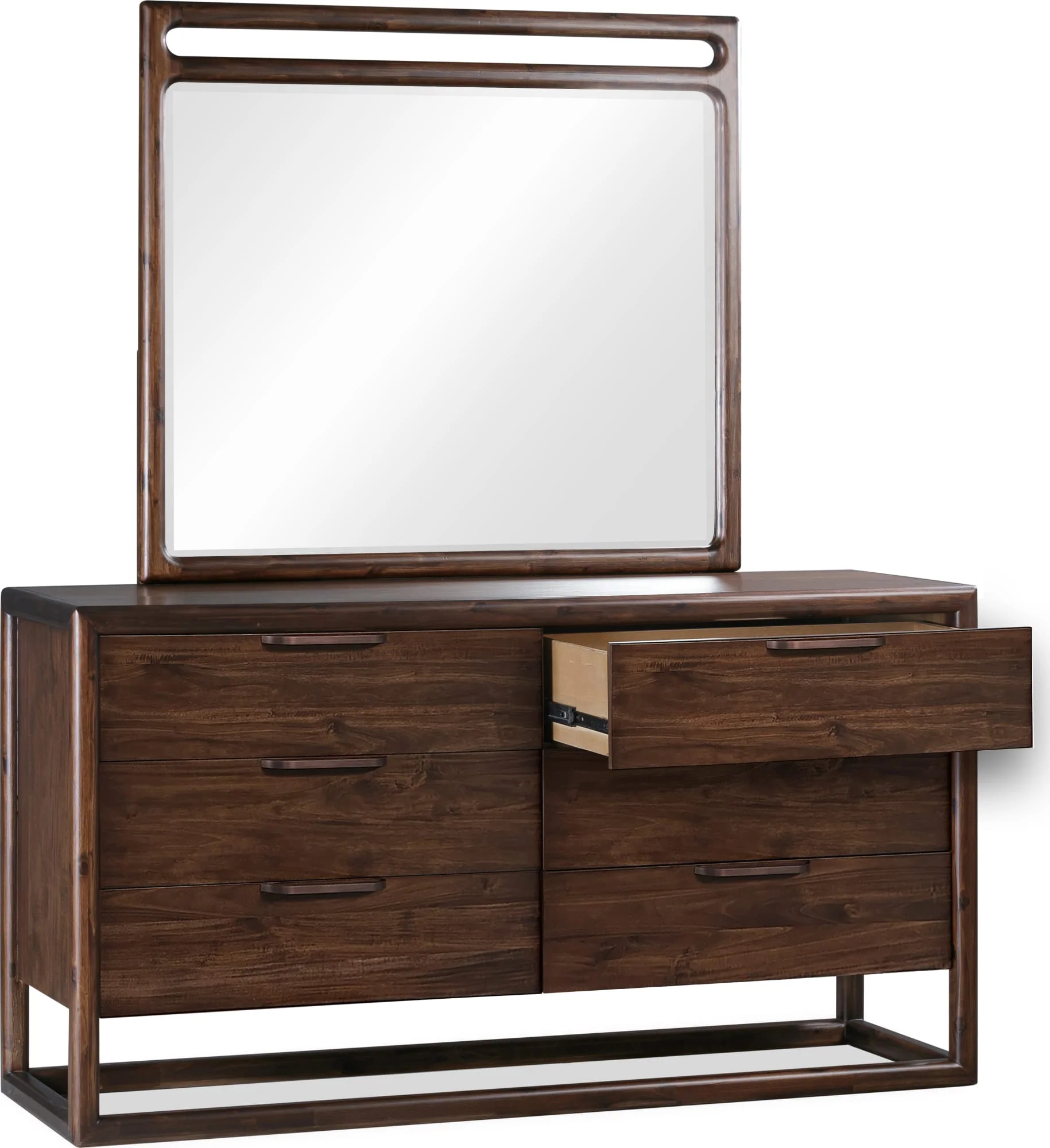 Sol Brown Spice Beveled Glass Wall or Dresser Mirror - Image 7