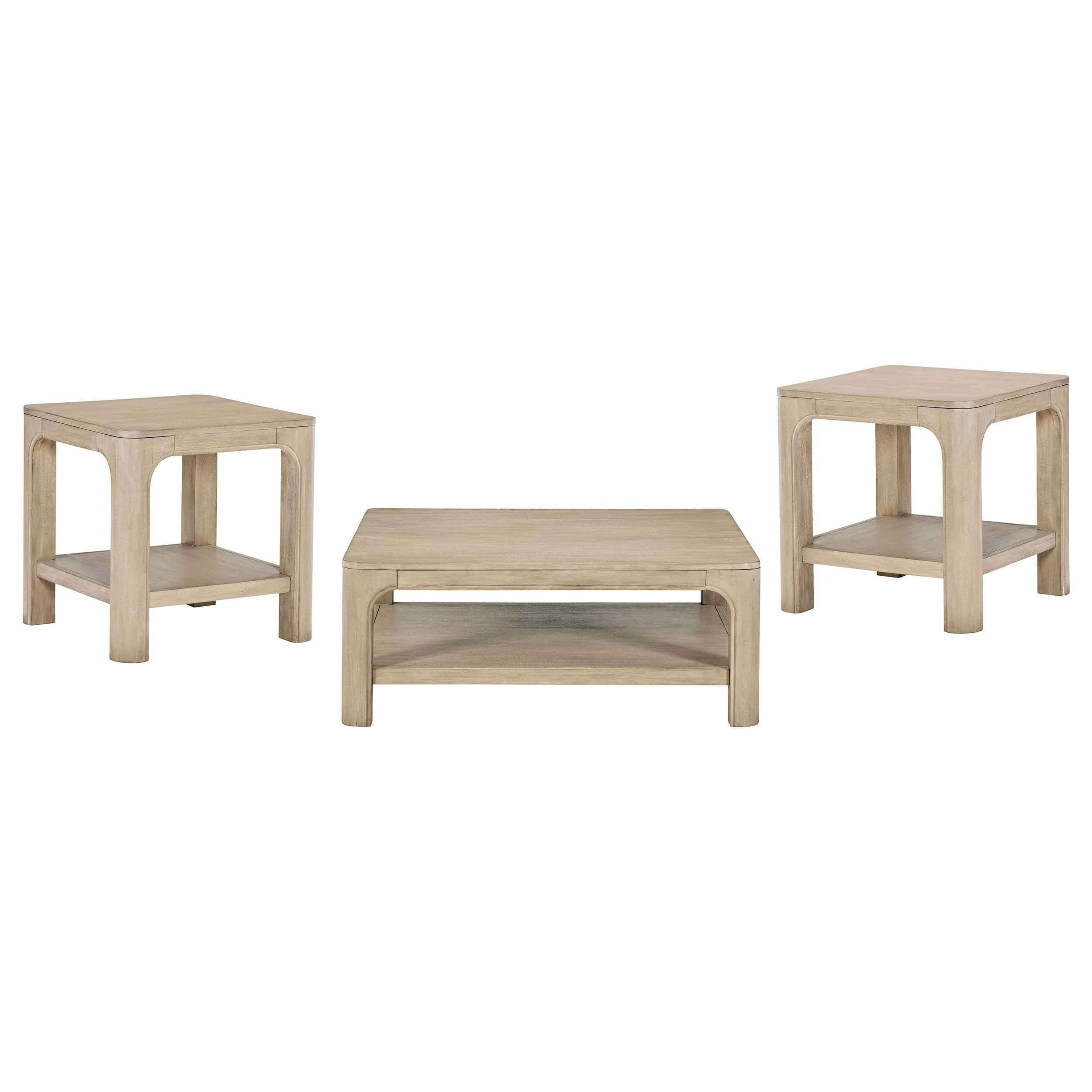 Solano Weathered Mango 3-piece Square Coffee Table Set - Image 2