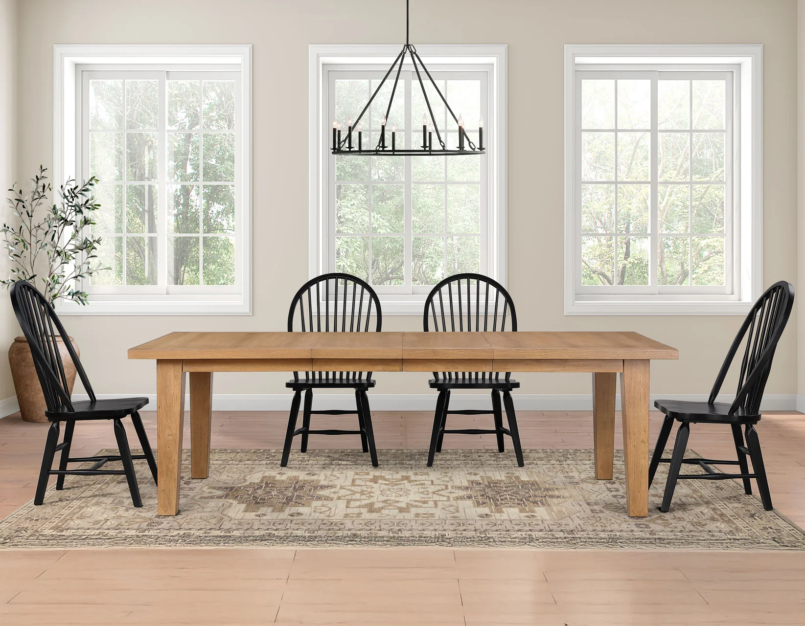 Sommerset Antique 5-Piece 64-96″ Windsor Dining Set - Image 5