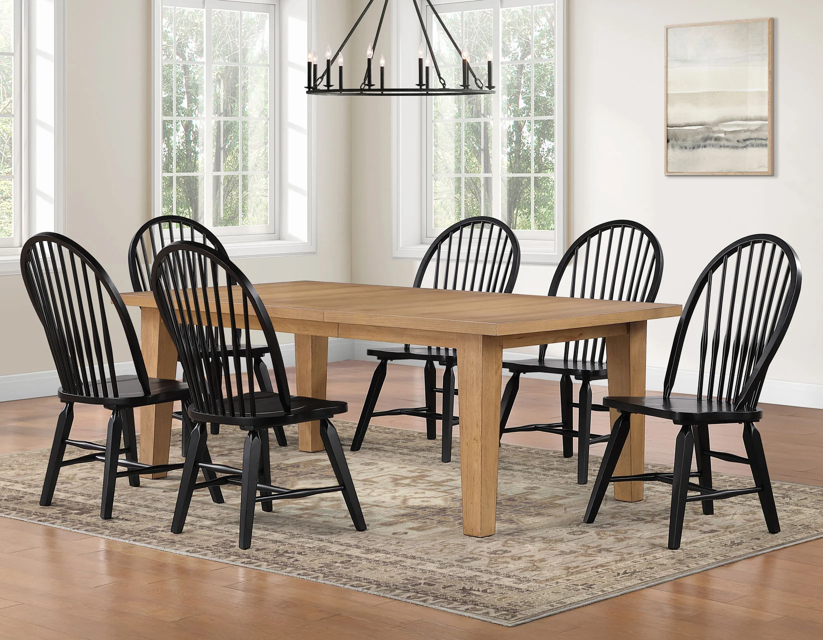 Sommerset Antique 5-Piece 64-96″ Windsor Dining Set - Image 7