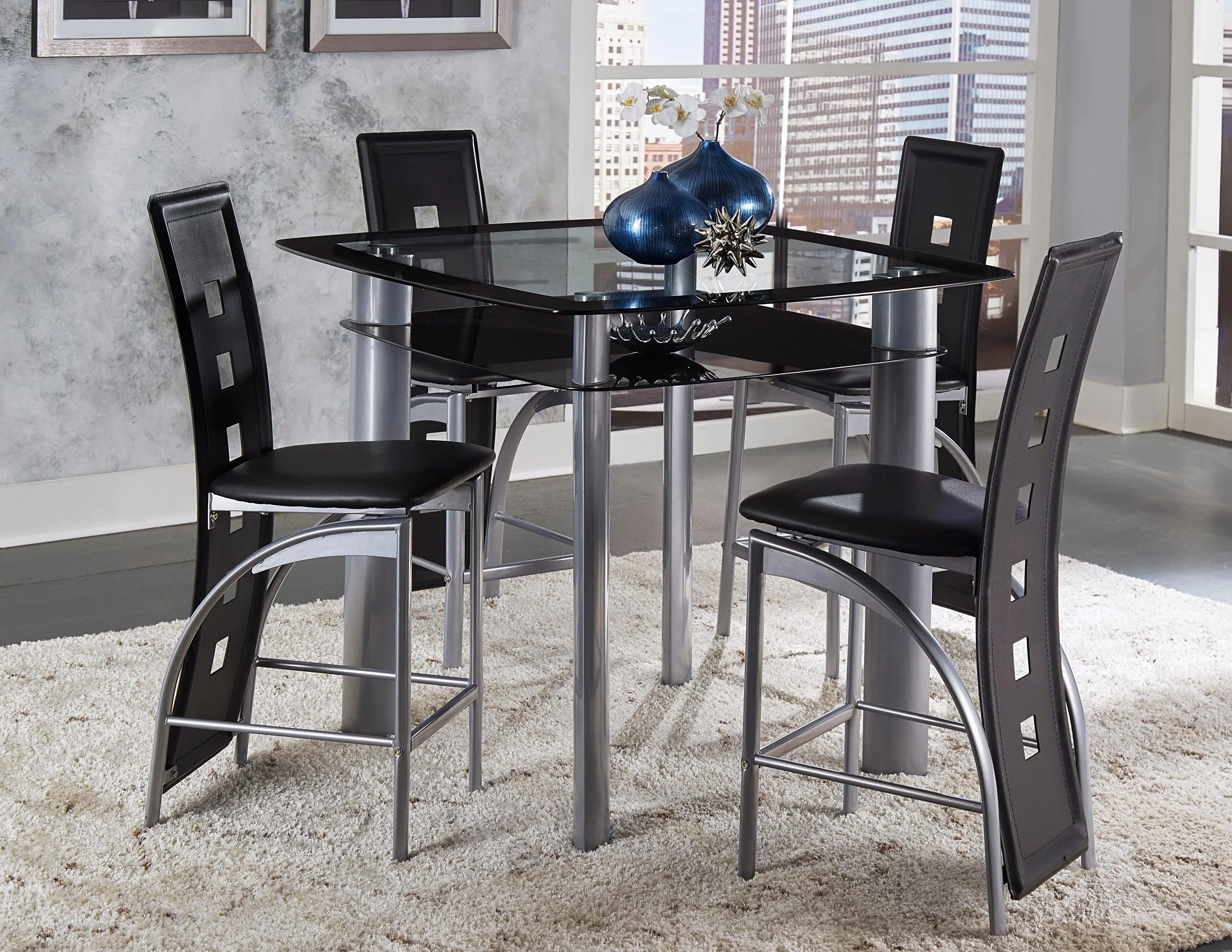 Sona Black/Silver Counter Height Table - Image 2