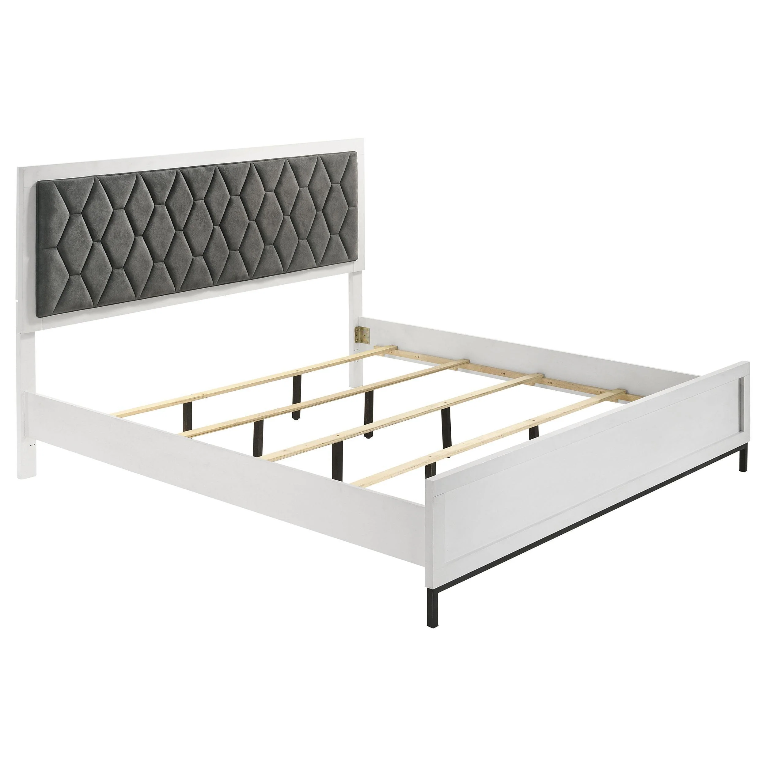 Sonora California King Upholstered Panel Bed White - Image 2