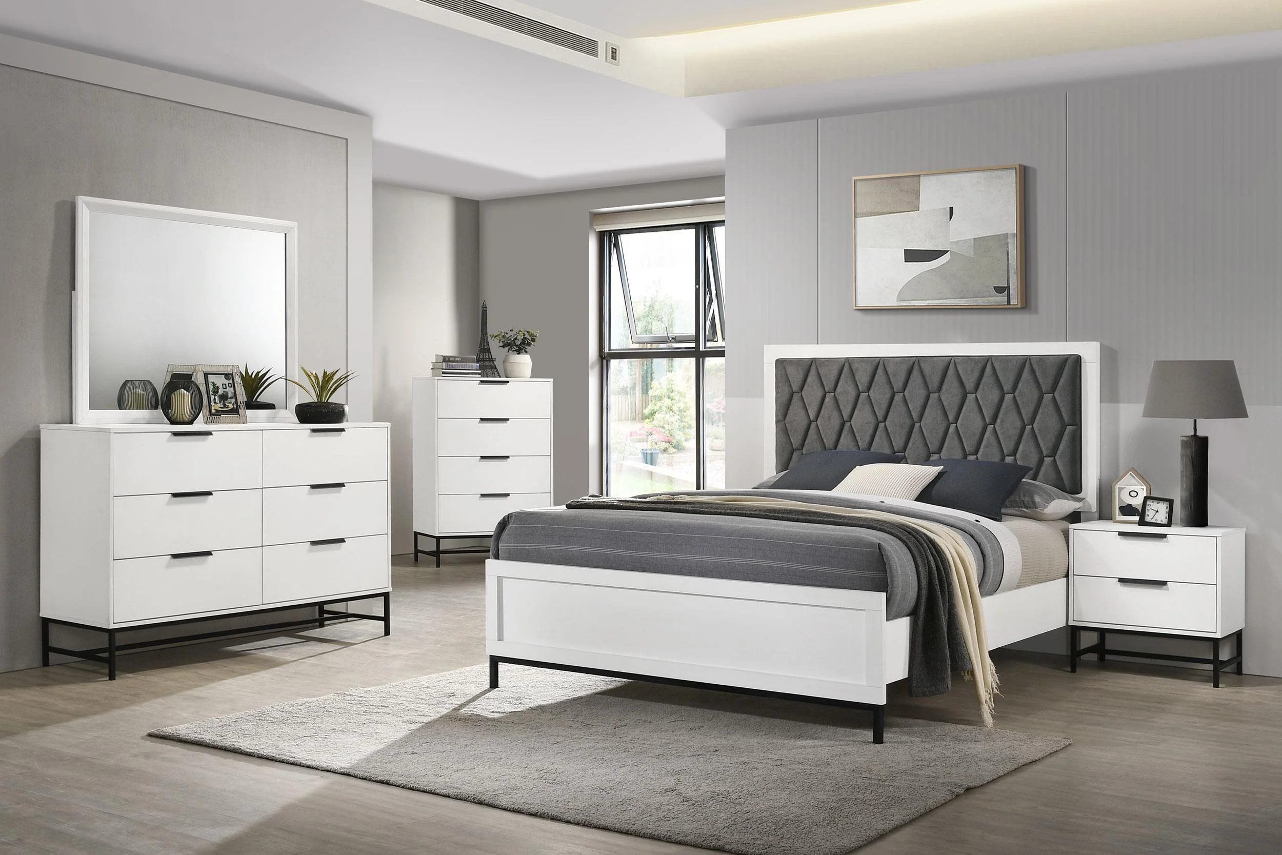 Sonora White 2-drawer Nightstand Bedside Table - Image 12