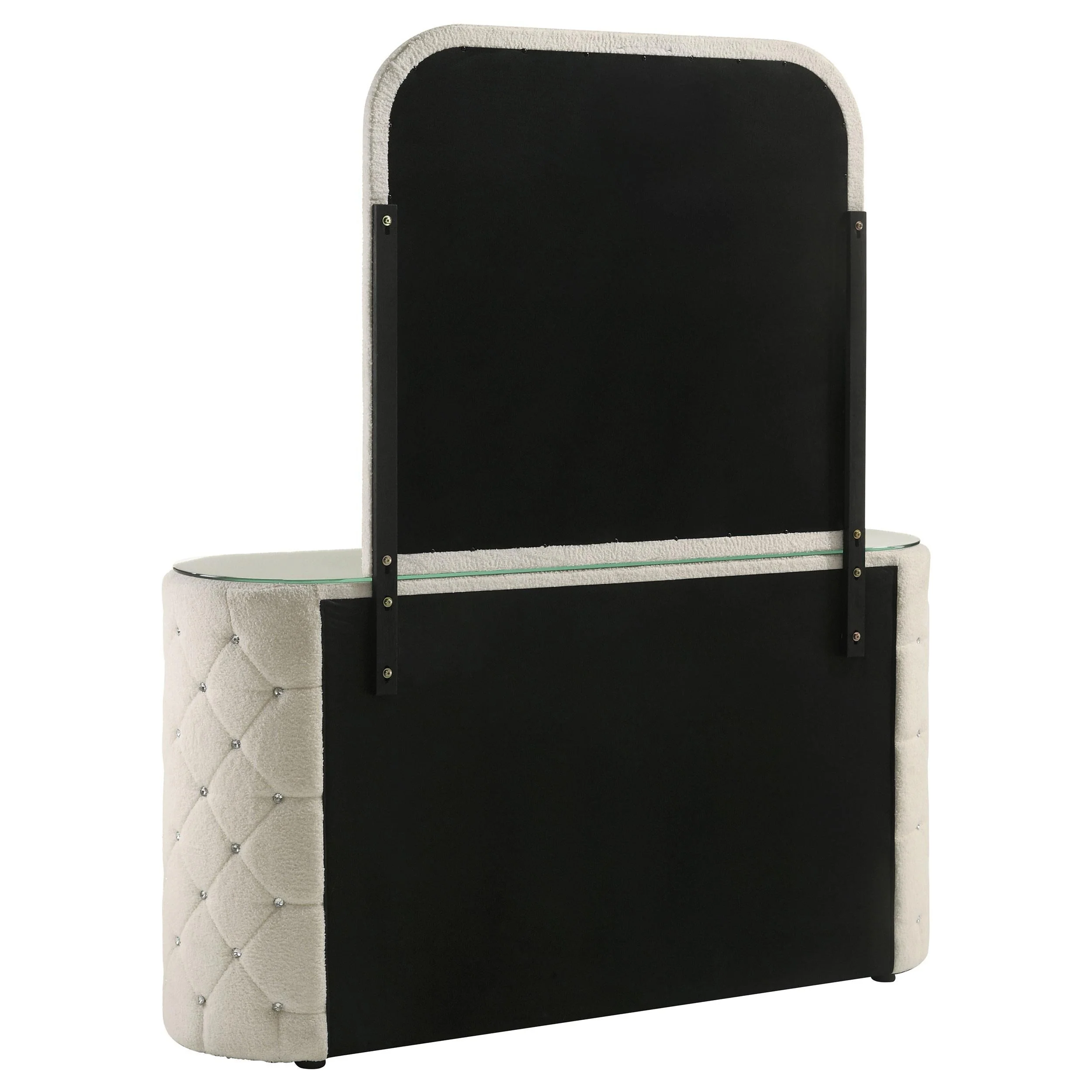 Sonya Ivory 6-Drawer Upholstered Bedroom Dresser with Mirror - Image 6