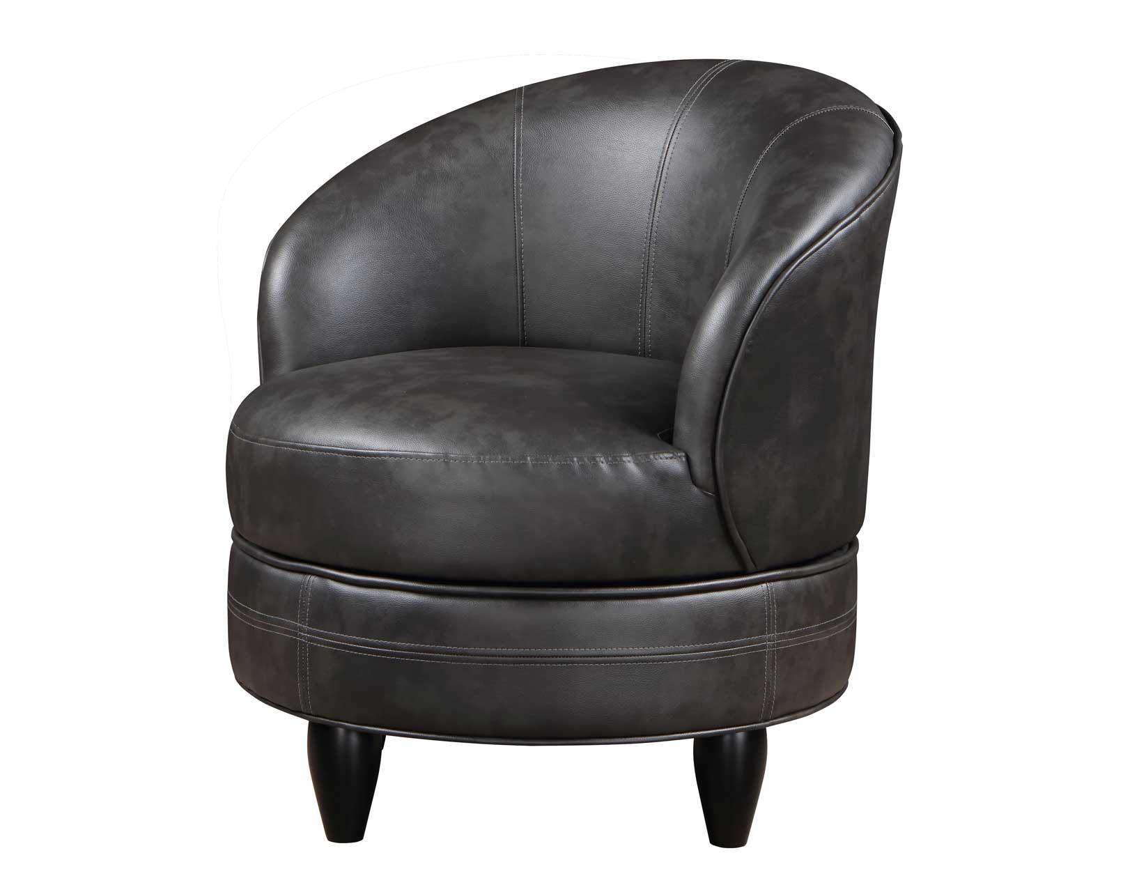 Sophia Gray Leatherette Swivel Accent Chair - Image 6