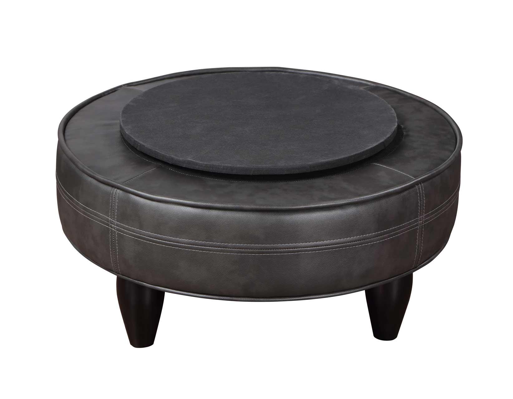 Sophia Gray Leatherette Swivel Accent Chair - Image 9