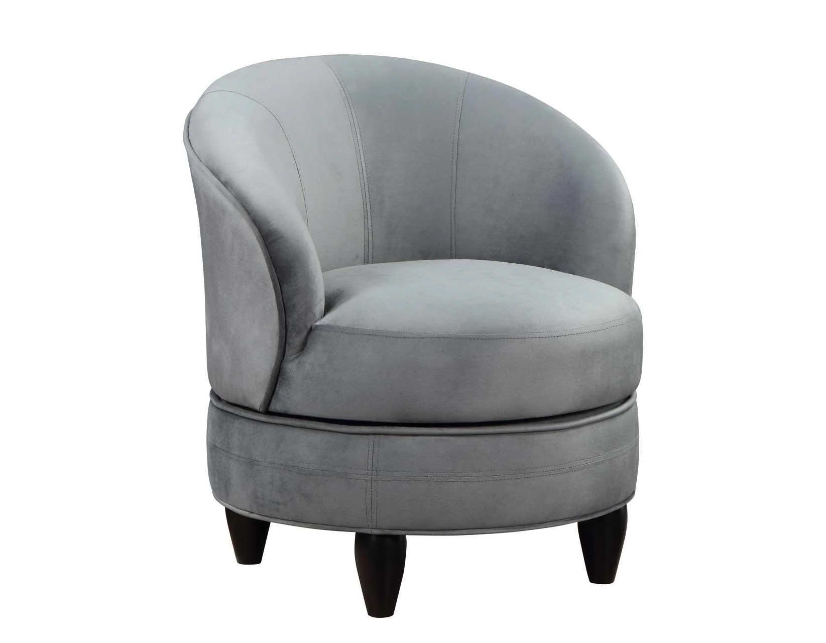 Sophia Gray Velvet Swivel Accent Chair - Image 3