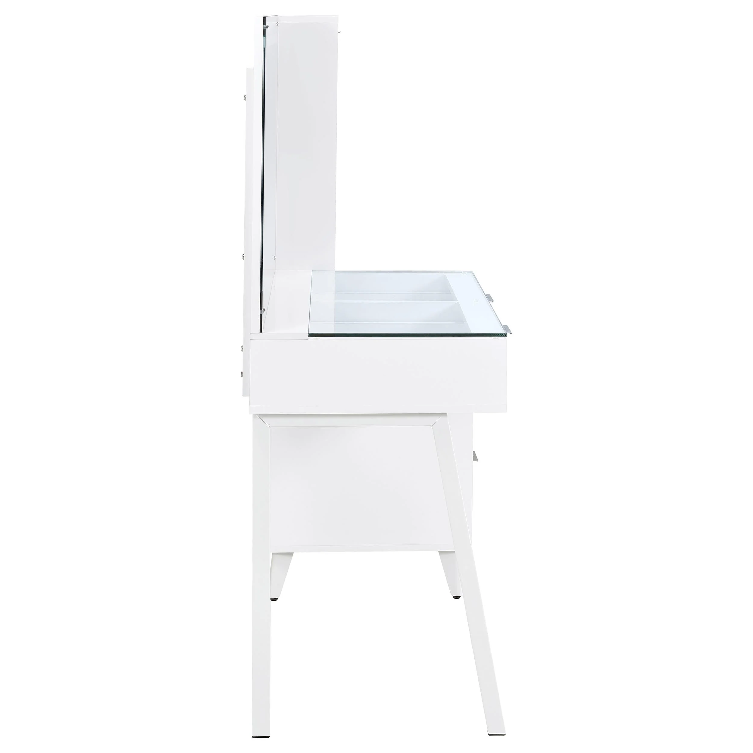 Souza White High Gloss 5-Drawer Makeup Vanity Table With LED Mirror - Image 11