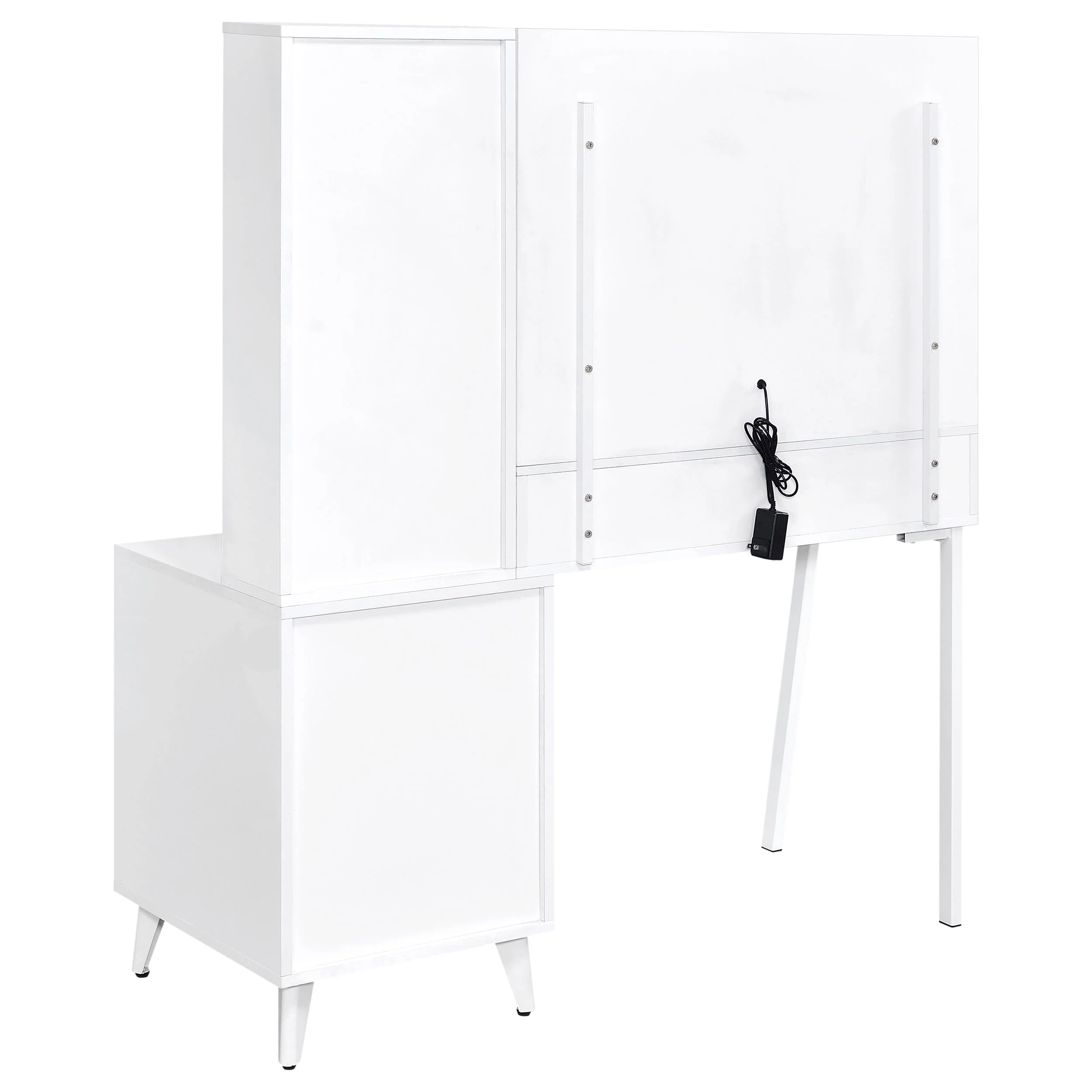 Souza White High Gloss 5-Drawer Makeup Vanity Table With LED Mirror - Image 8