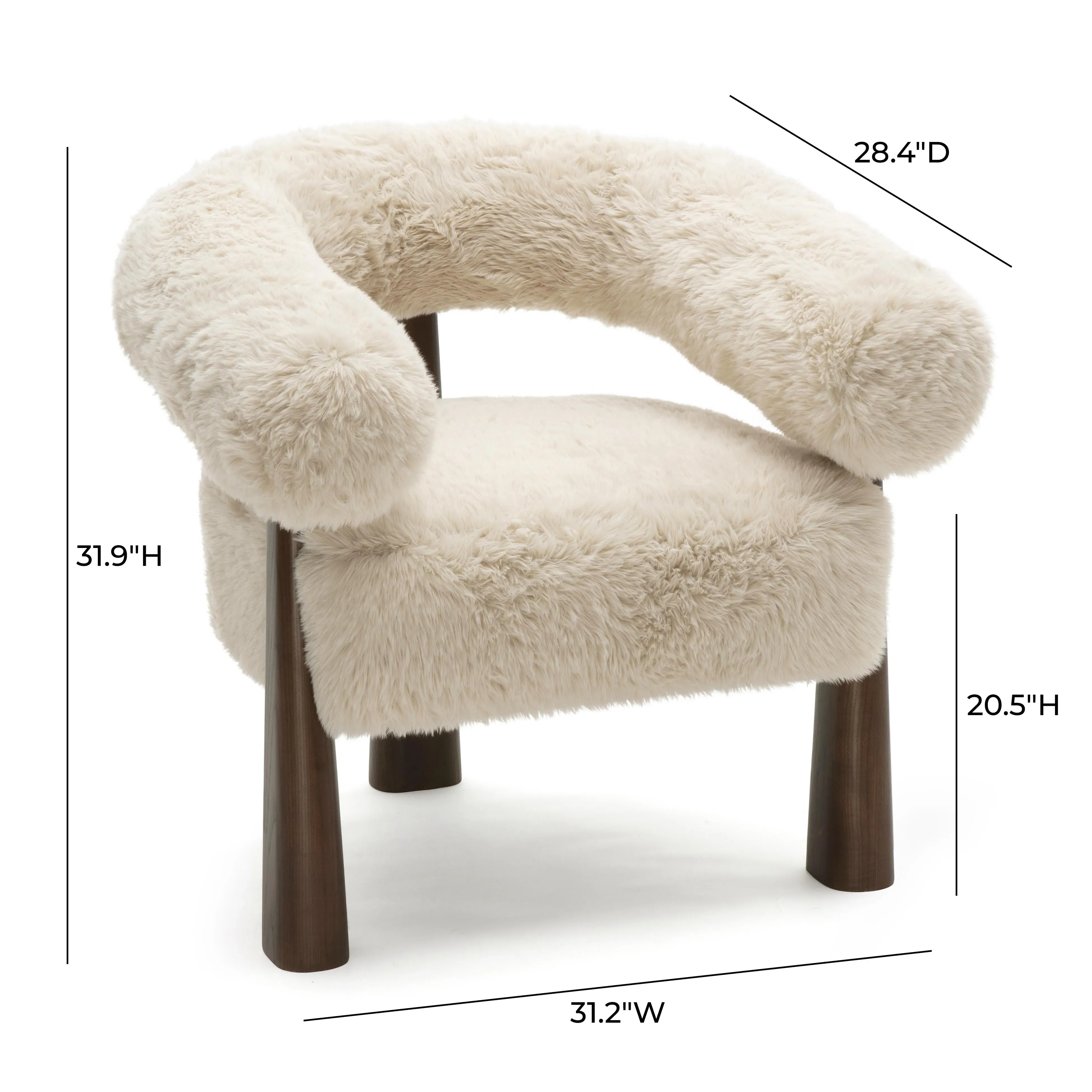 Spara Straight Vegan Shearling Accent Chair - Image 6