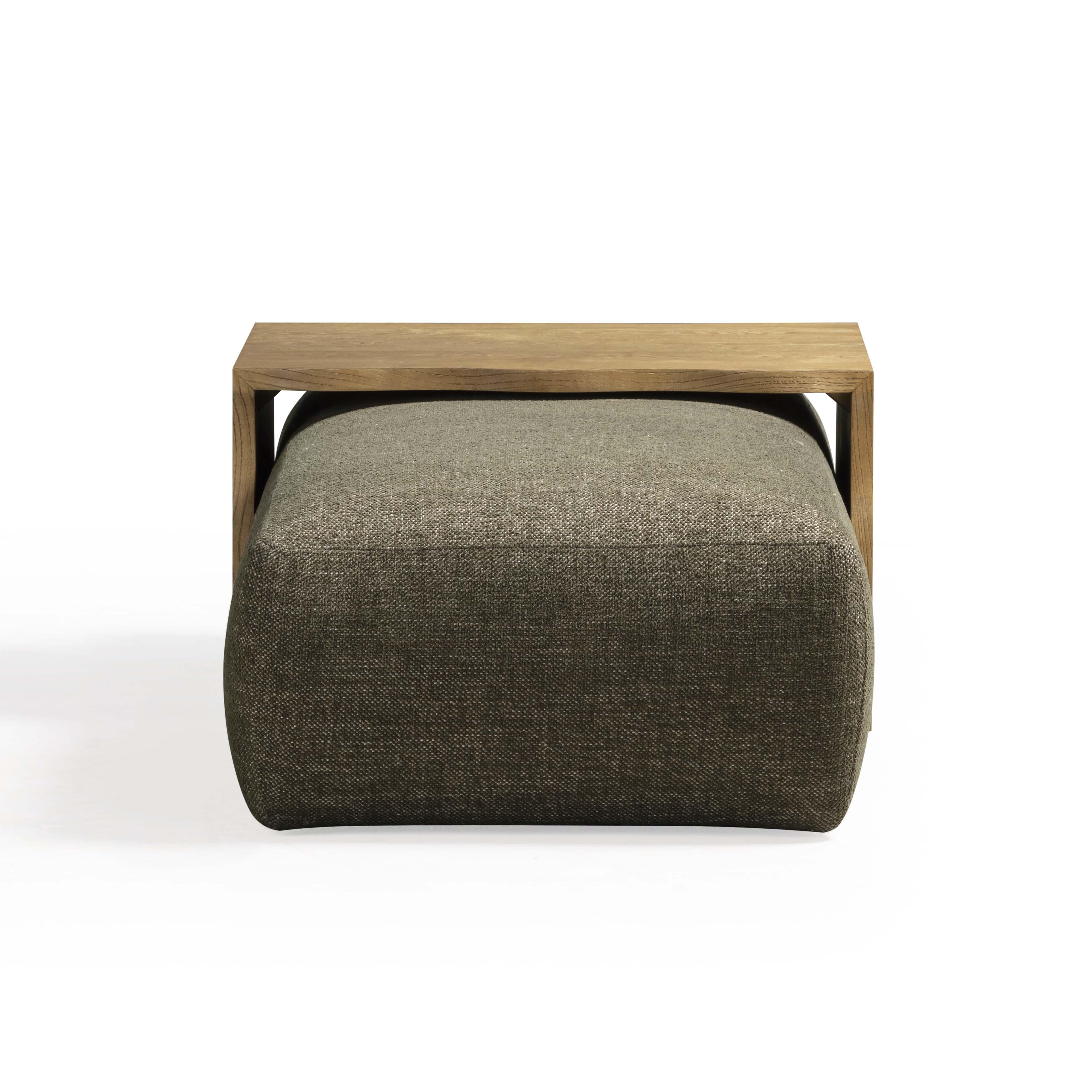 Spencer Performance Basketweave Ottoman with Bridge Table - Image 7