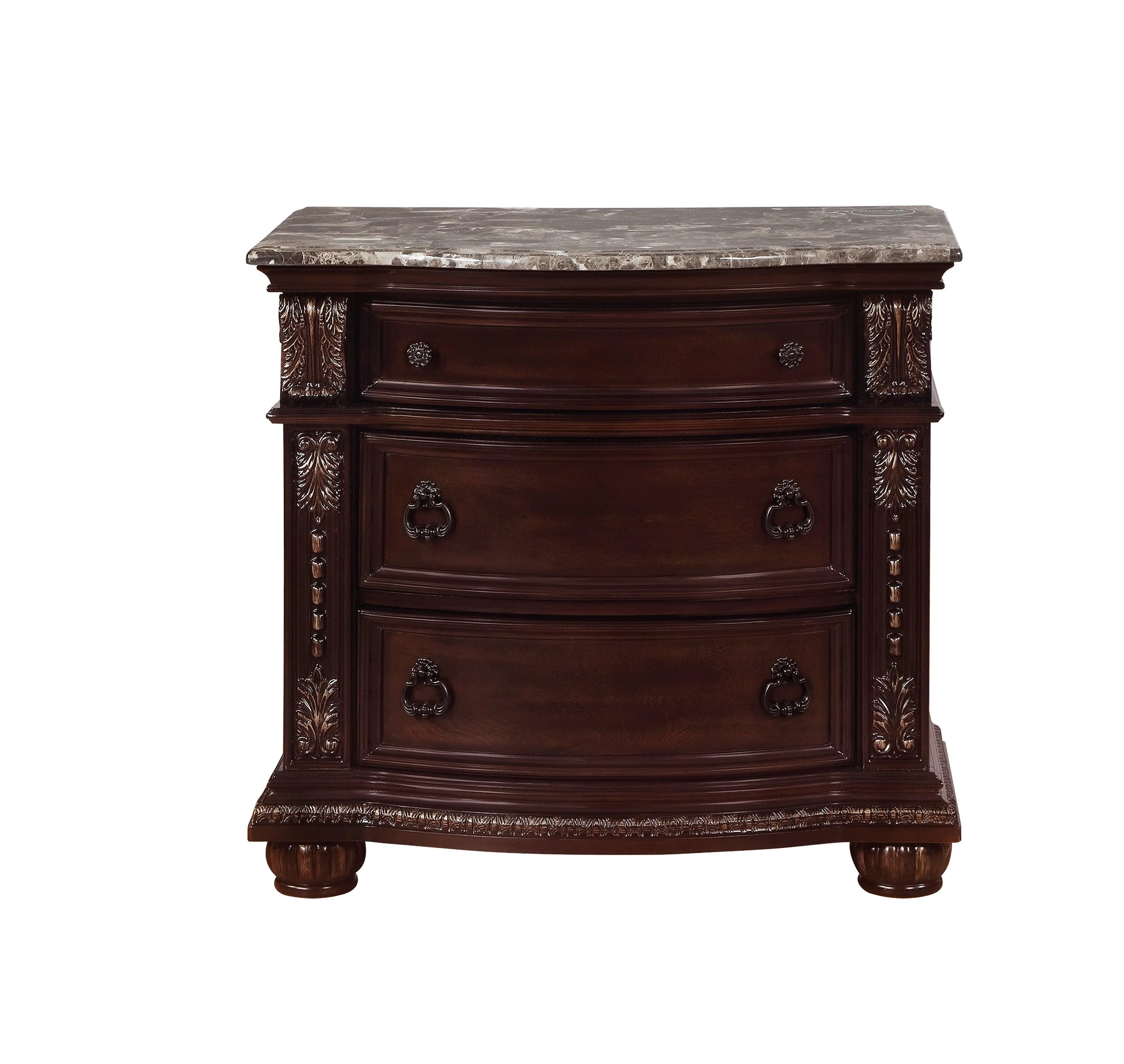 Stanley Cherry Brown Nightstand with Marble Top - Image 4