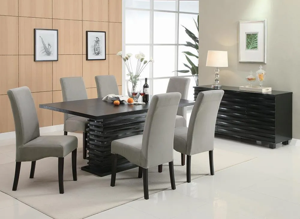 Stanton Black Rectangle Pedestal Dining Table - Image 2