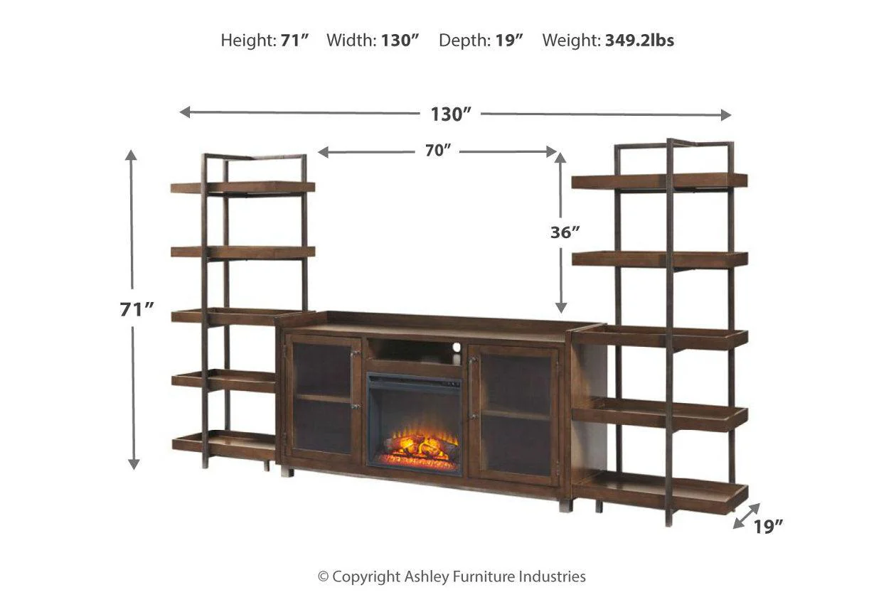 Starmore Brown/Gunmetal 3-Piece Entertainment Center - Image 3
