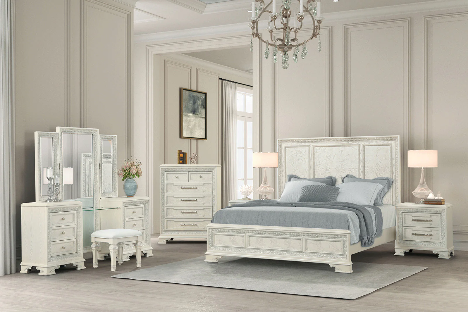Stella Mia Creamy White Queen Bed - Image 11