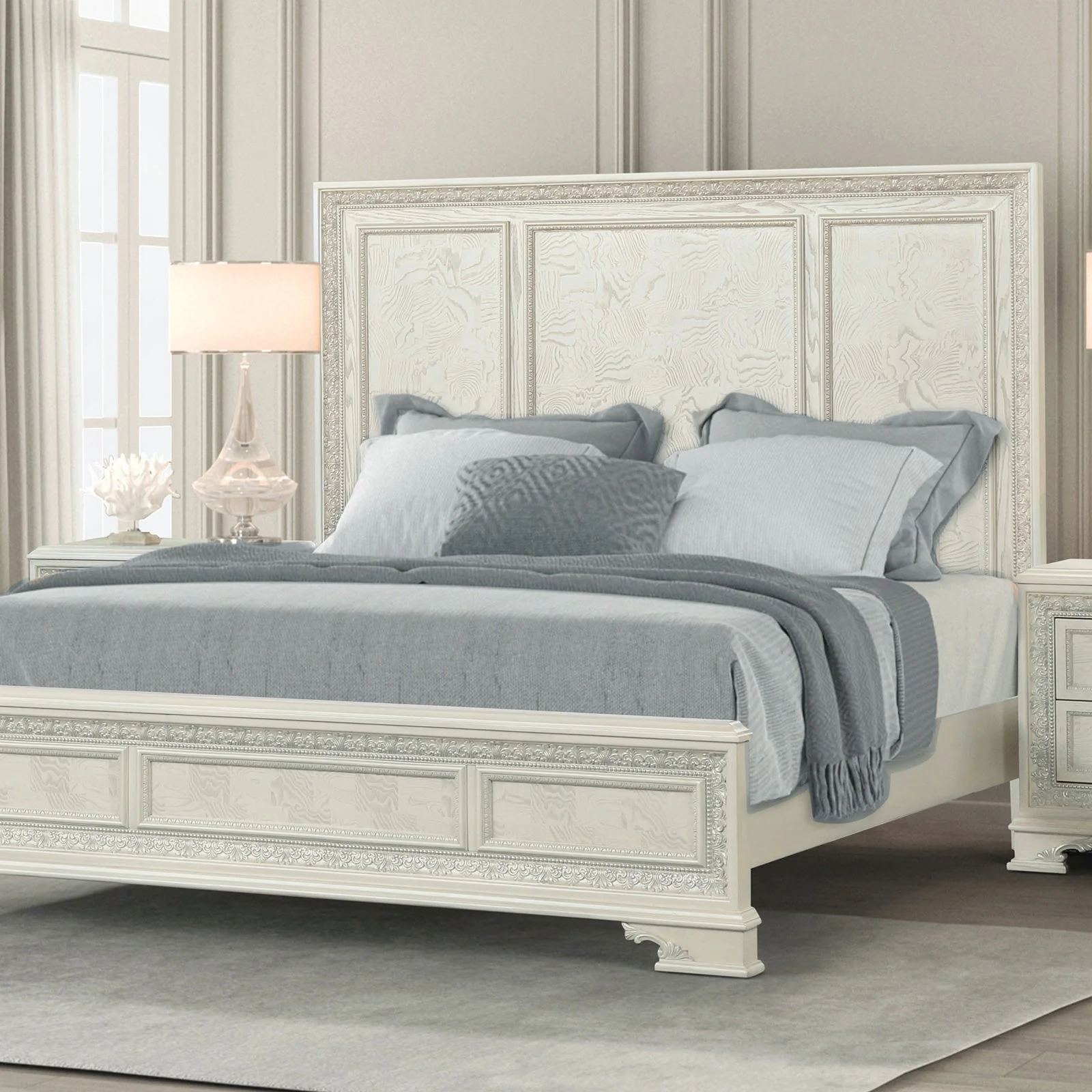 Stella Mia Creamy White Queen Bed - Image 2