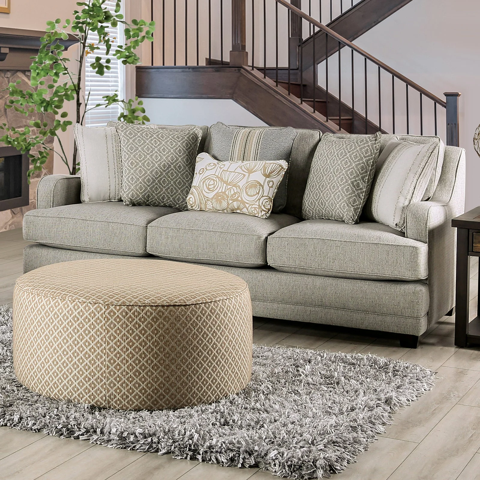 Stephney Gray/Gold Sofa & Loveseat - Image 2