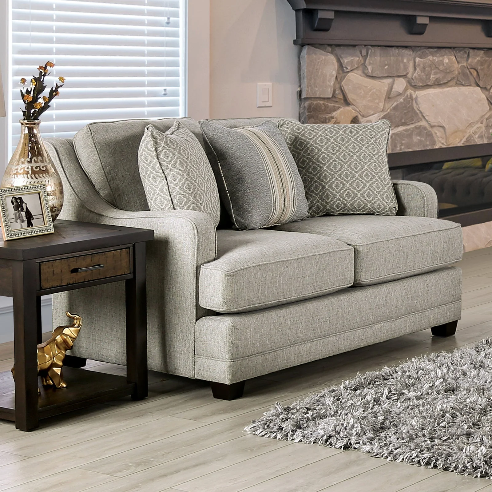 Stephney Gray/Gold Sofa & Loveseat - Image 3
