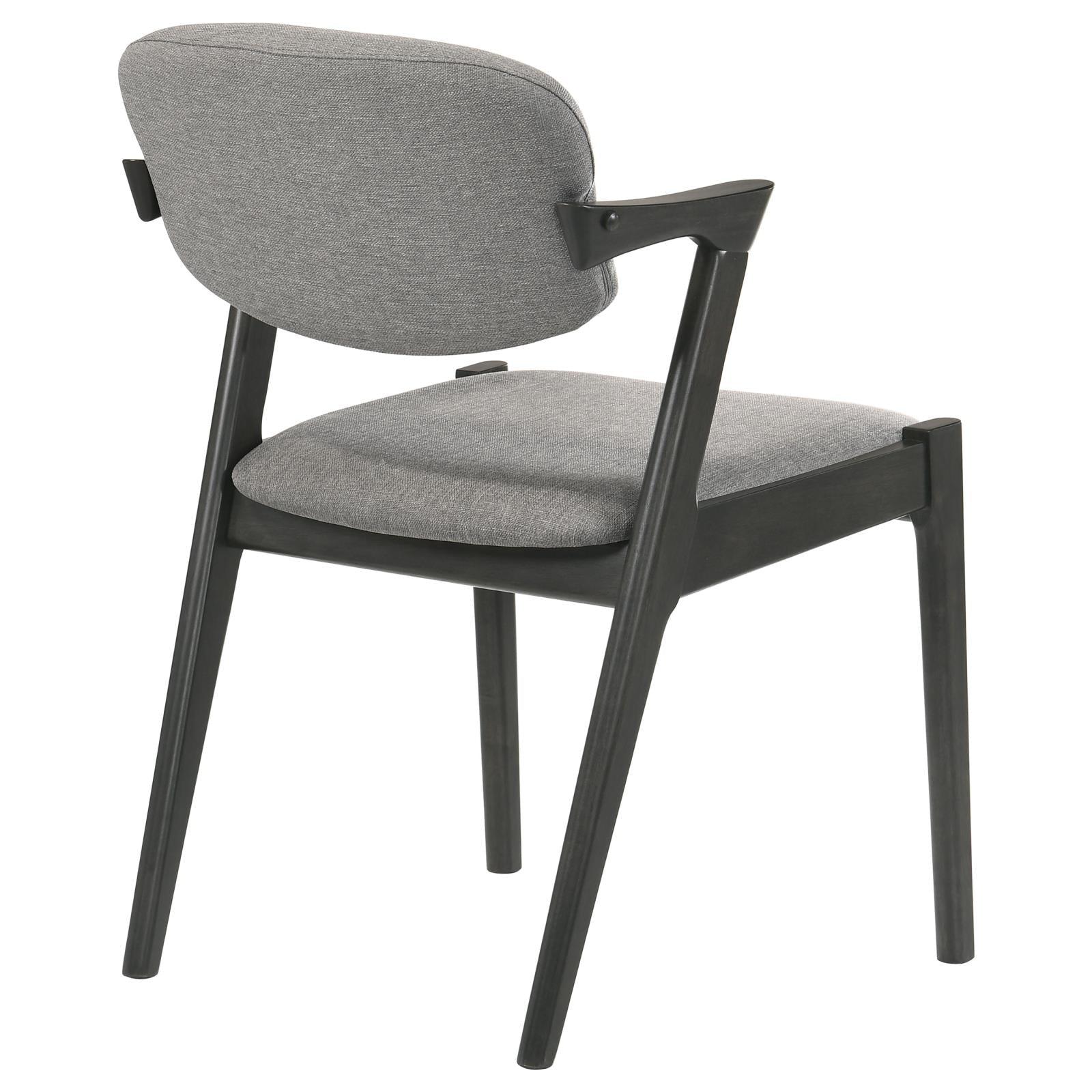 Stevie Brown Gray/Black Upholstered Side Chairs with Demi Arm, Set of 2 - Image 6