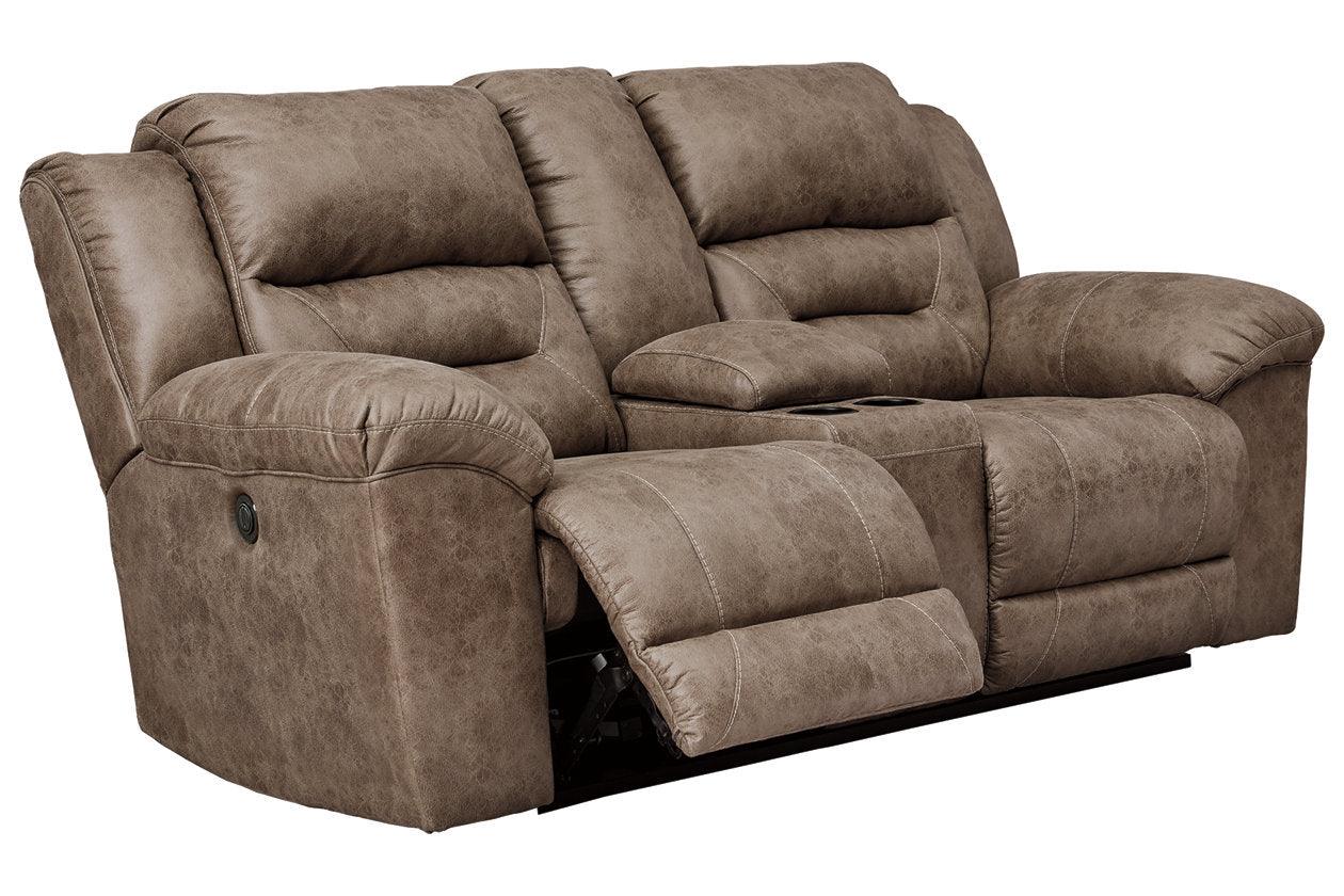 Stoneland Fossil Power Reclining Loveseat with Console - Image 2