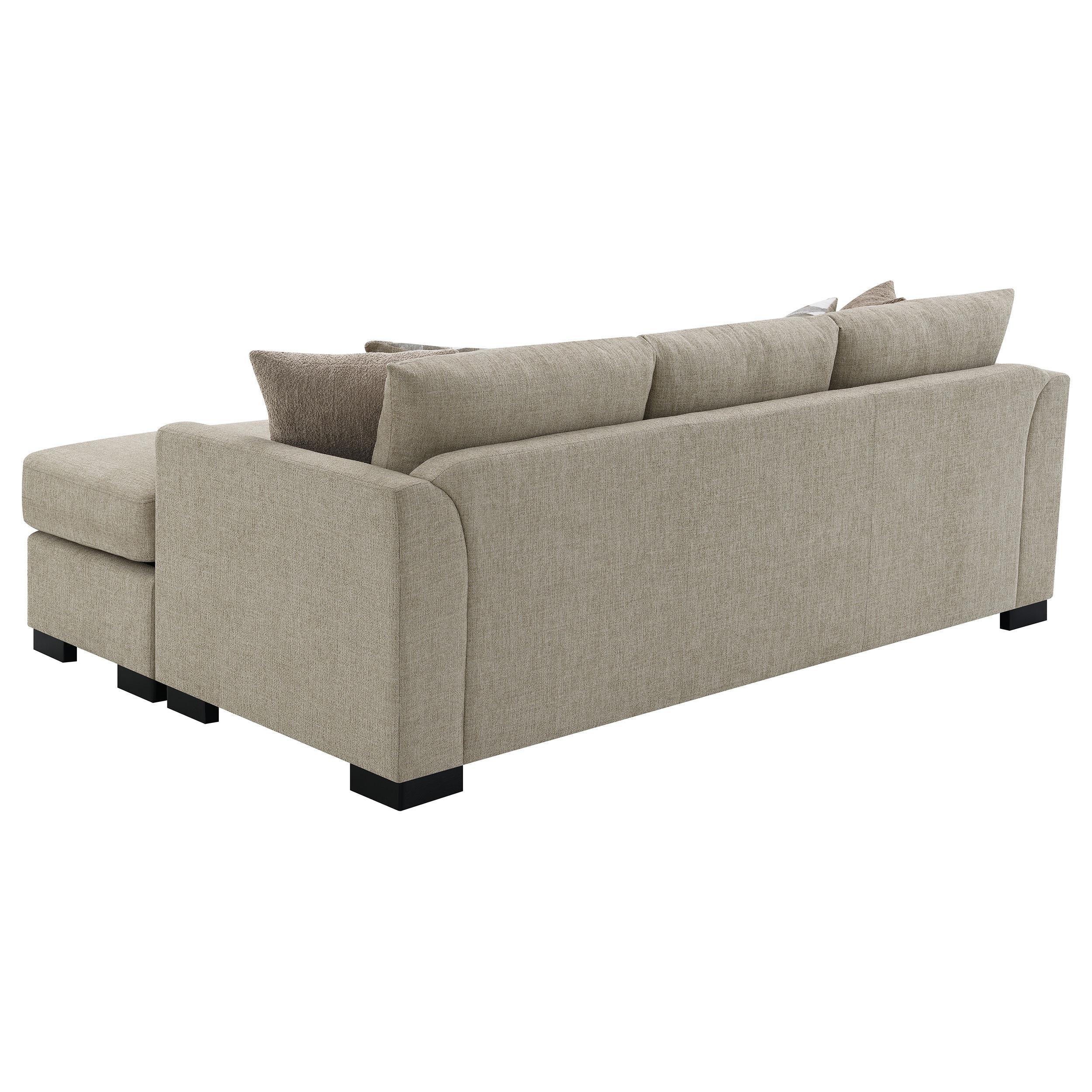 Storey Camel Upholstered Sleeper Sectional Chaise Sofa - Image 12