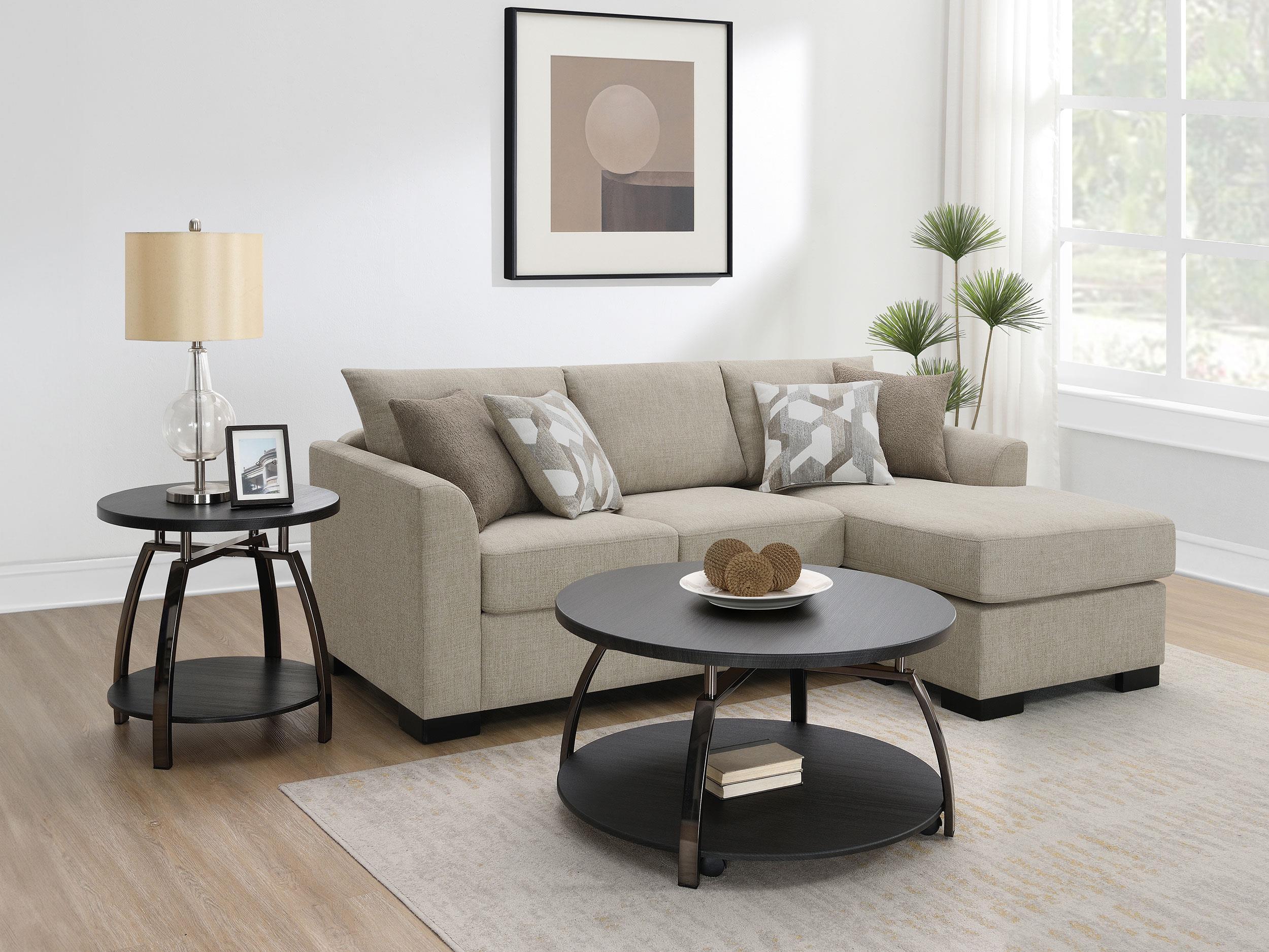 Storey Camel Upholstered Sleeper Sectional Chaise Sofa - Image 15