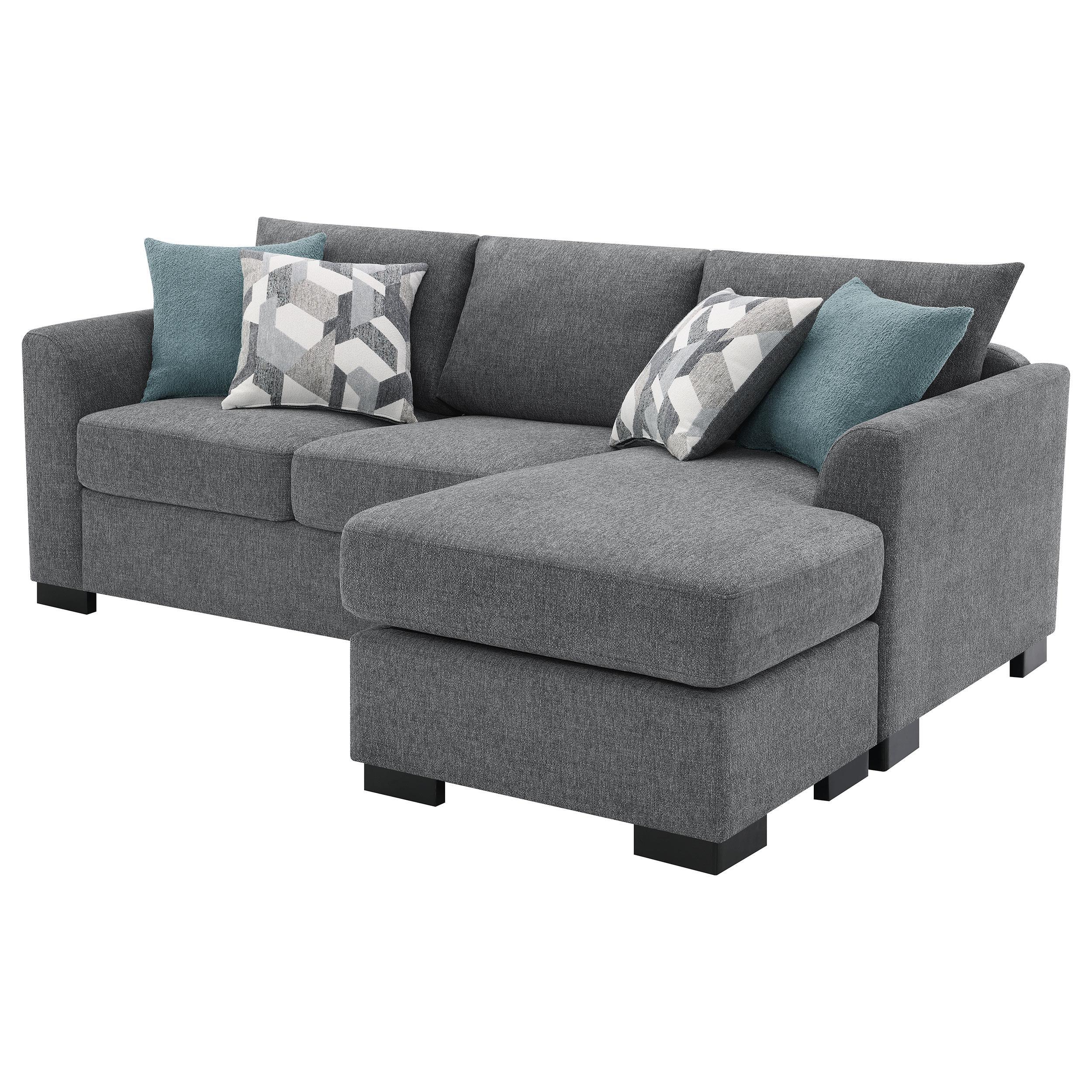 Storey Grey Upholstered Sleeper Sectional Chaise Sofa - Image 10