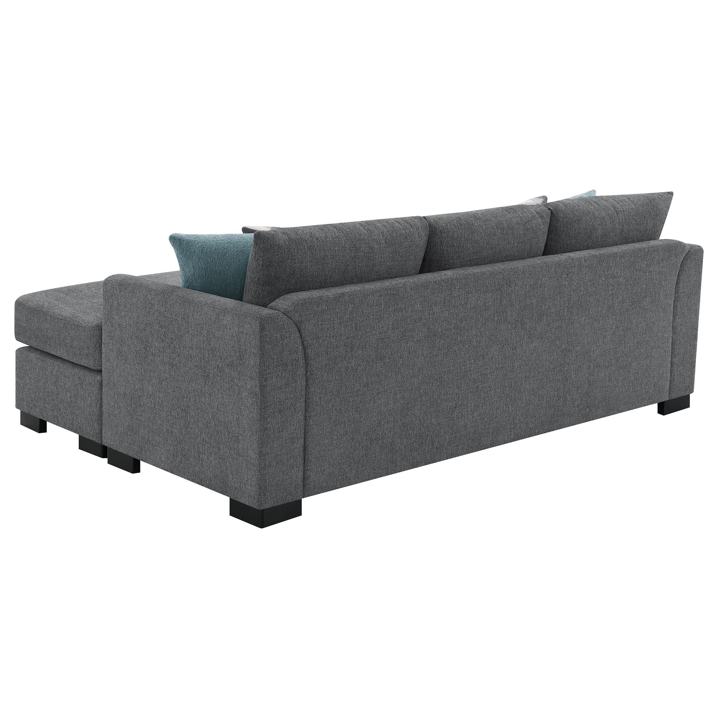 Storey Grey Upholstered Sleeper Sectional Chaise Sofa - Image 12