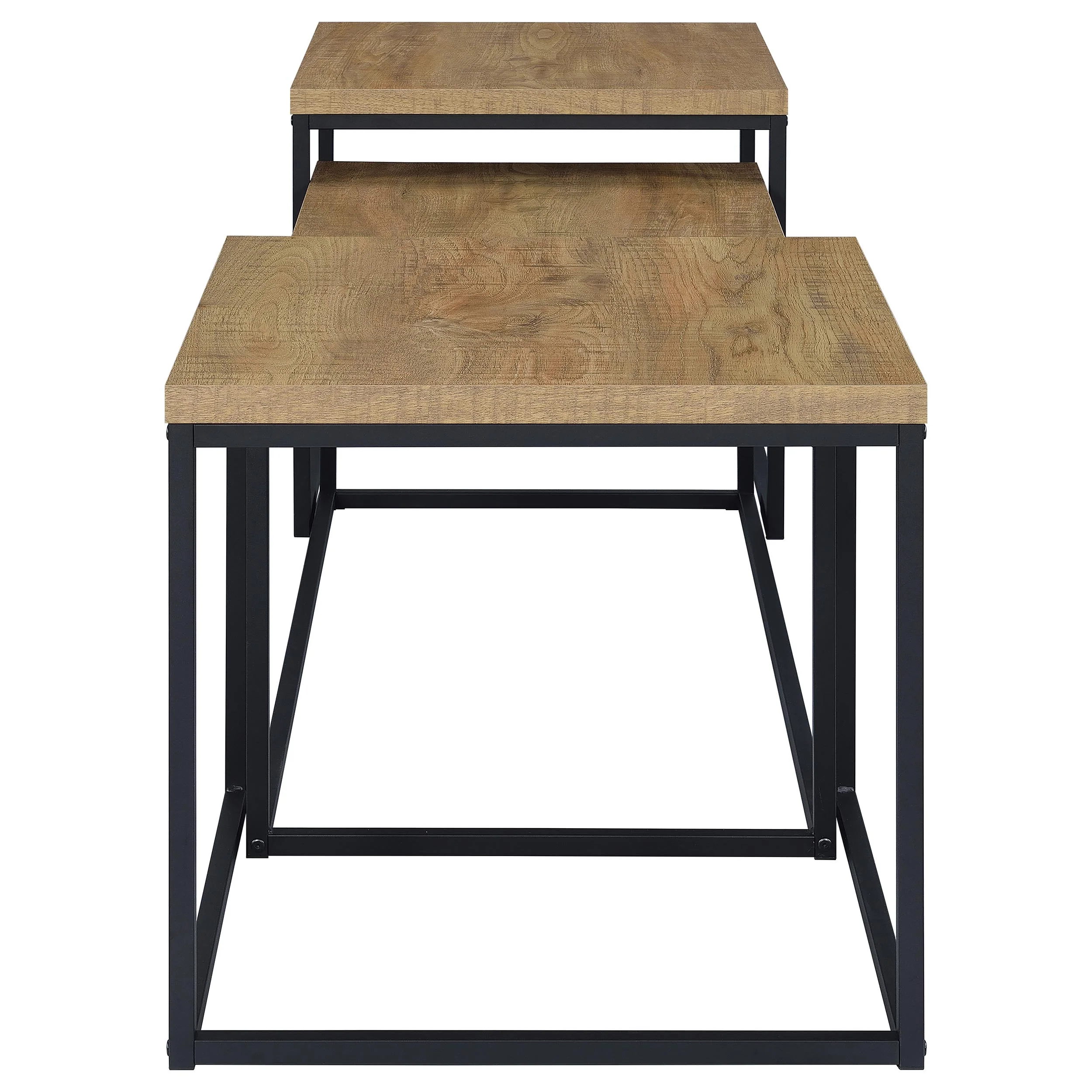 Straden Mango and Black 3-piece Engineered Wood Coffee Table Set - Image 7