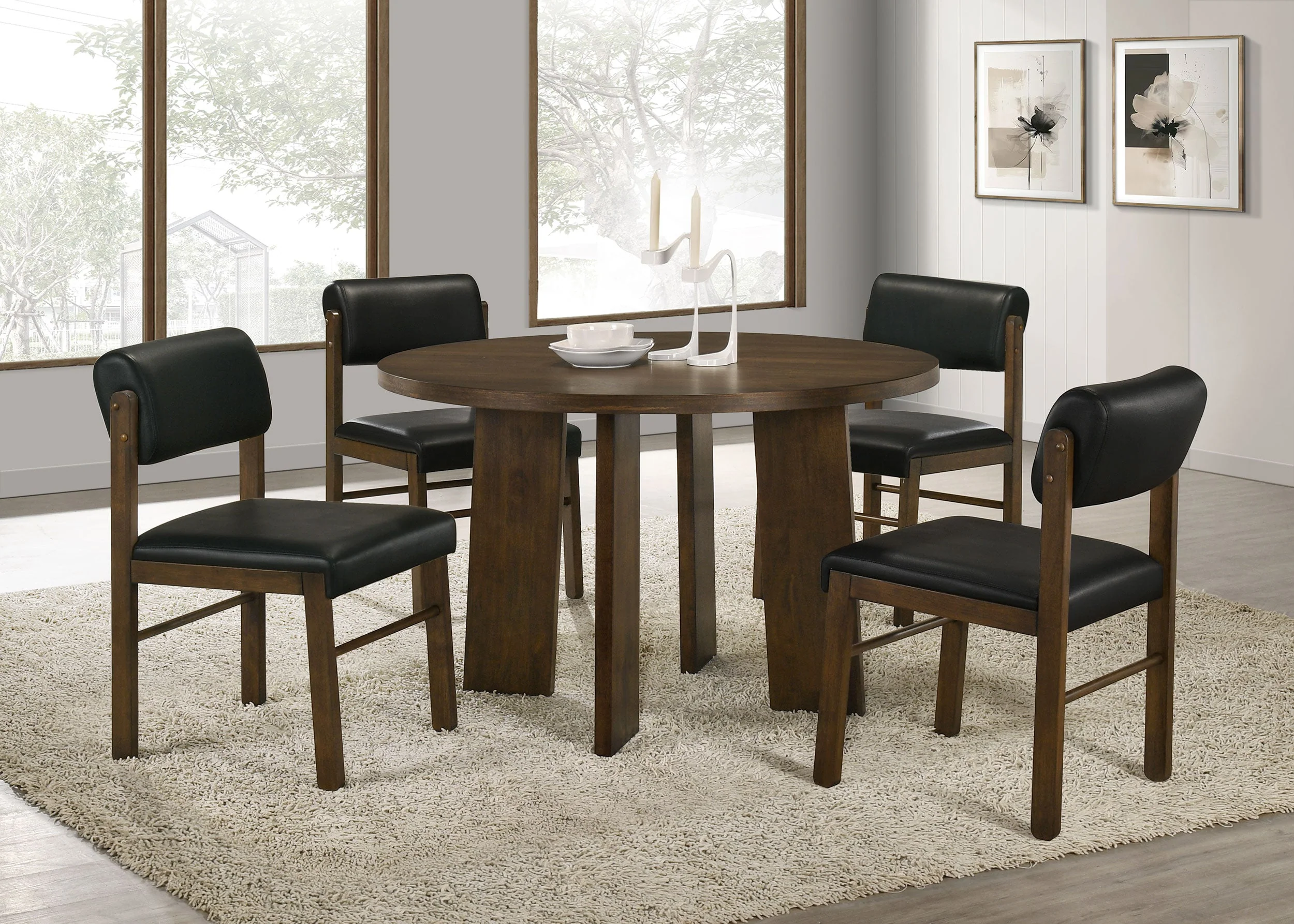 Strouse Walnut 47-inch Round Wood Dining Room Table - Image 12