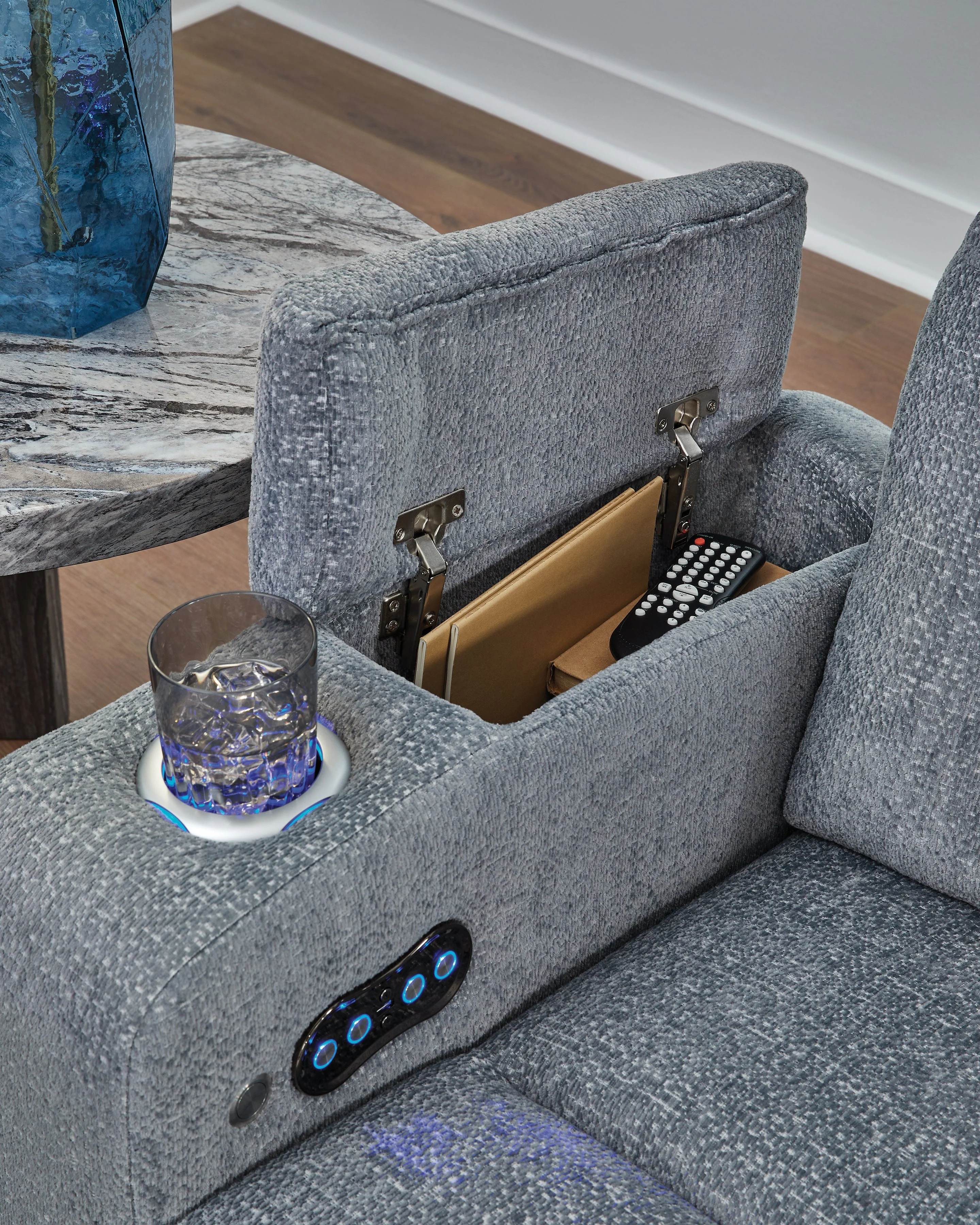 Studio Cave Steel Power Reclining Loveseat with Console - Image 10