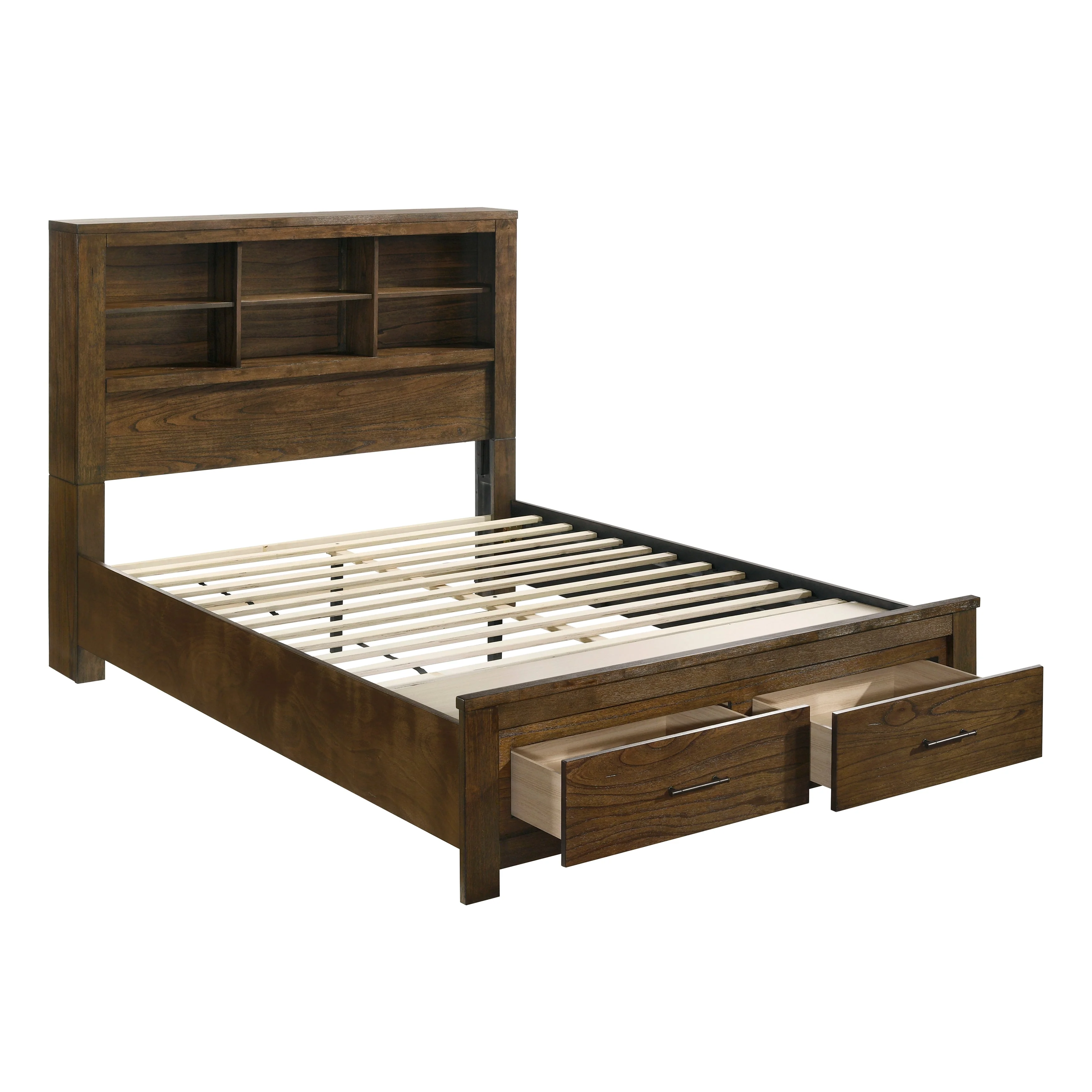 Sullivan Brown King Bookcase Storage Platform Bed - Image 3