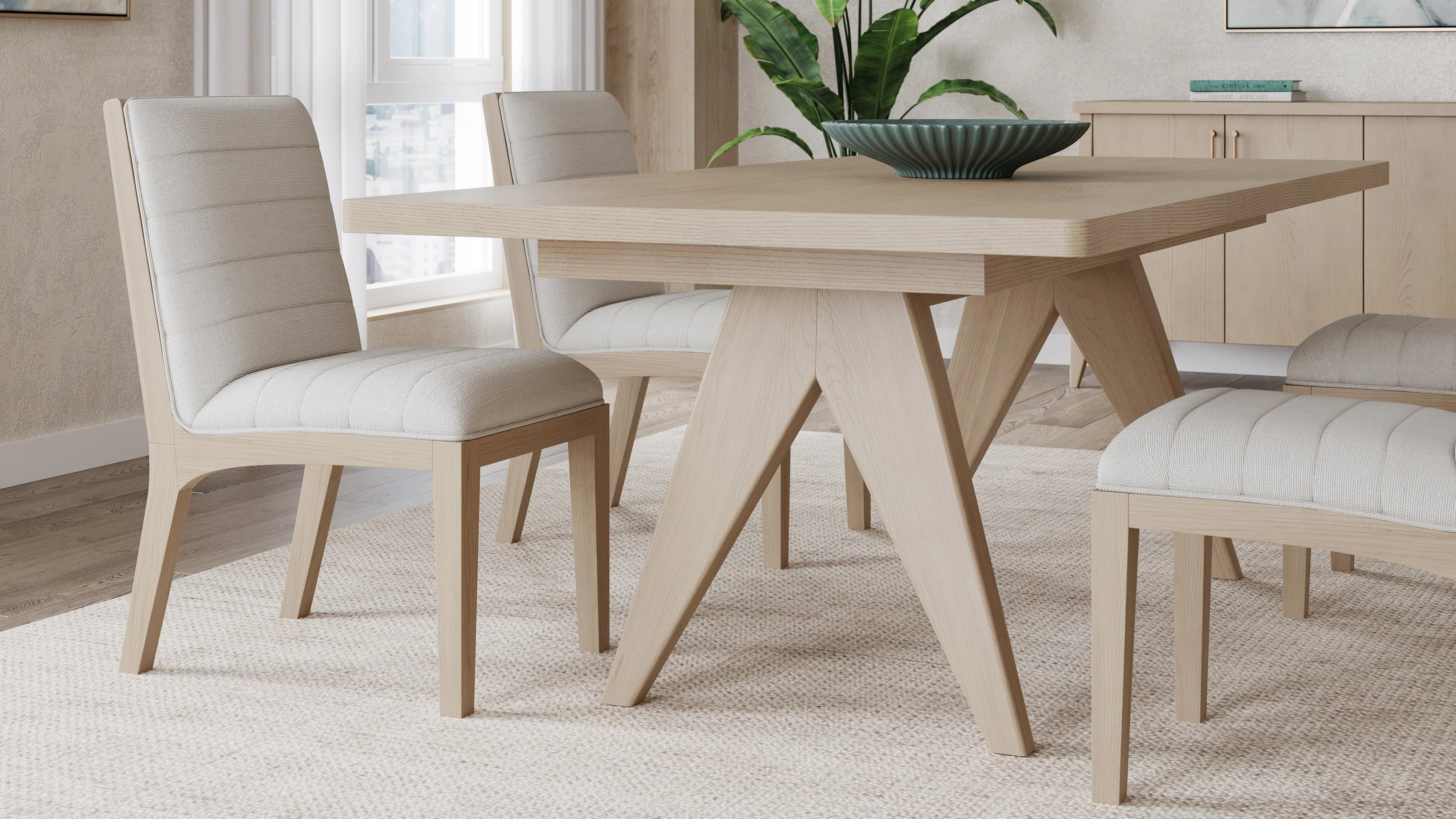 Sumire Ginger and Natural Linen Solid Wood Dining Chair (Set of 2) - Image 6