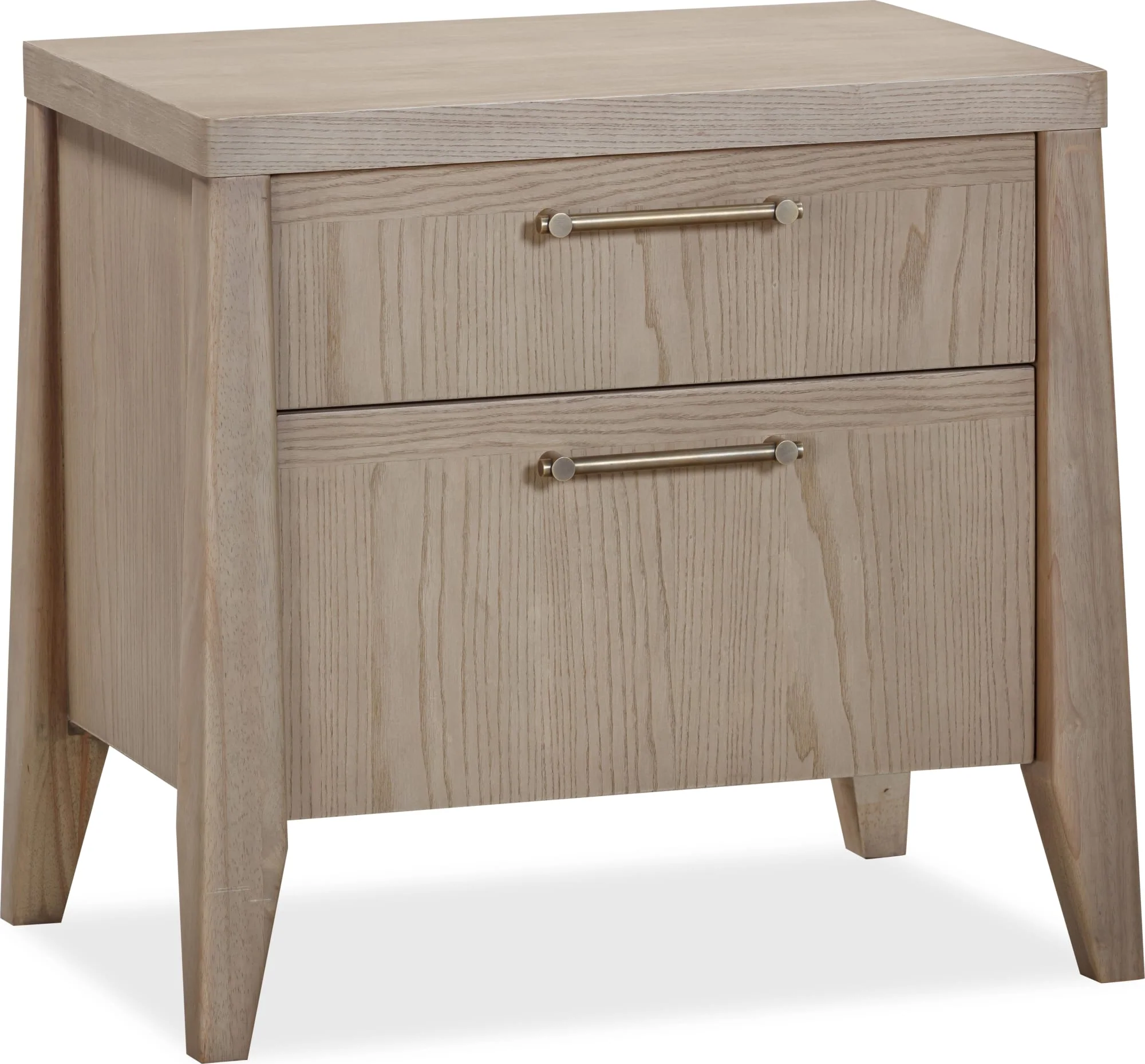 Sumire Ginger Two Drawer Ash Wood Nightstand - Image 2