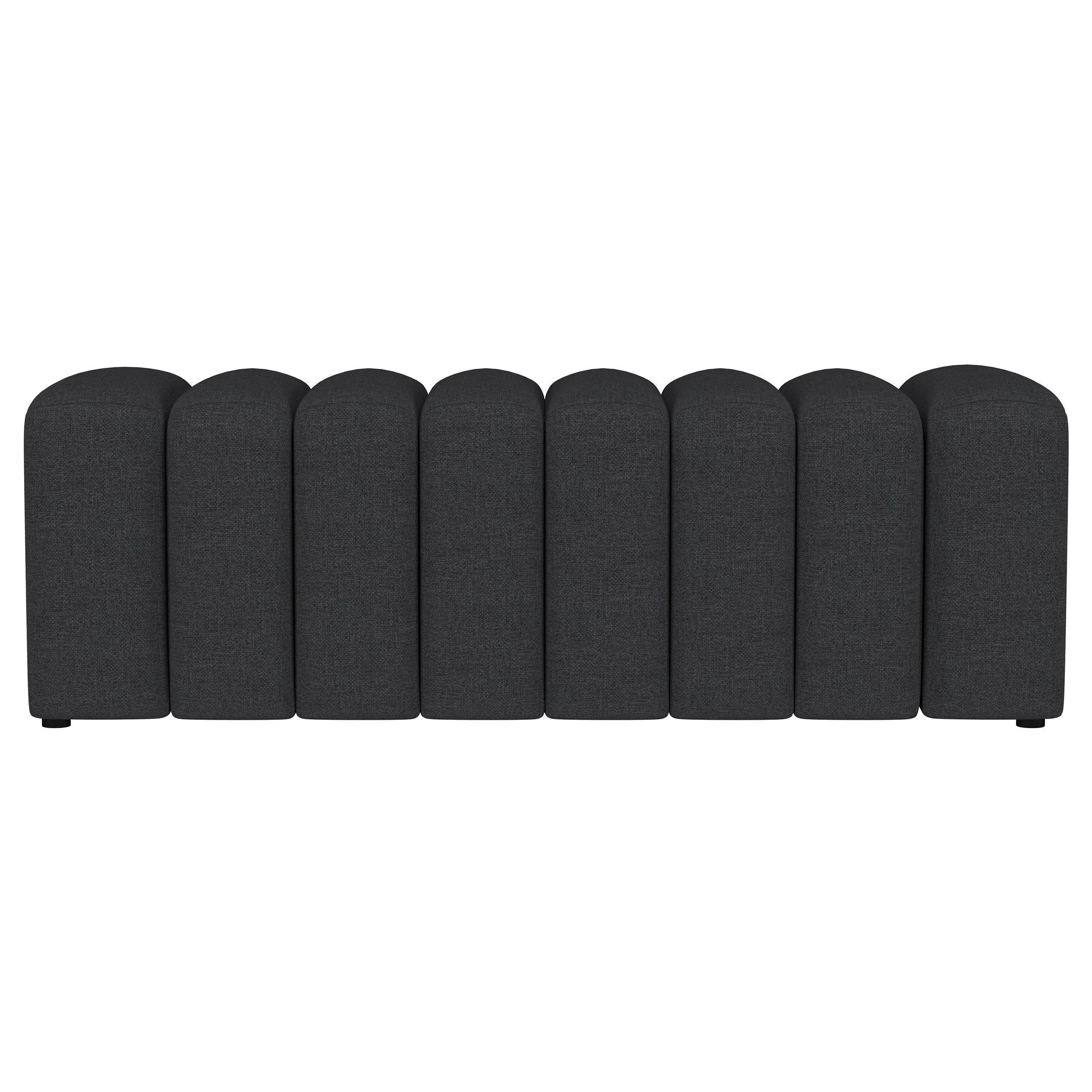 Summer Charcoal Upholstered Channel Tufted Accent Bench - Image 2