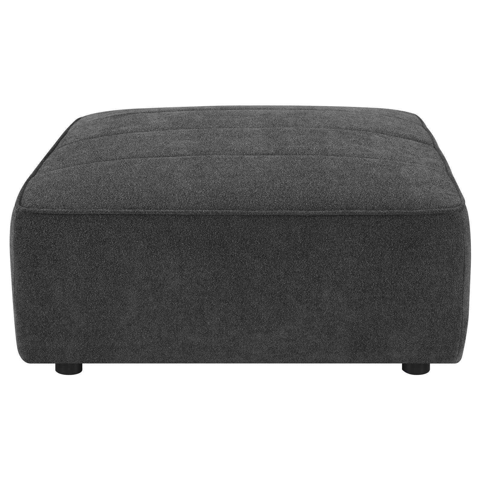 Sunny Dark Charcoal Upholstered Square Ottoman