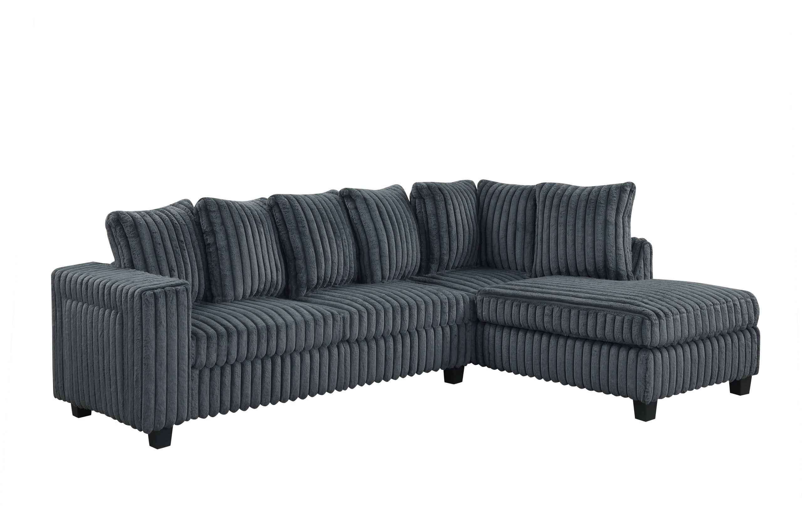 Supermoon Charcoal Reversible Sectional - Image 2