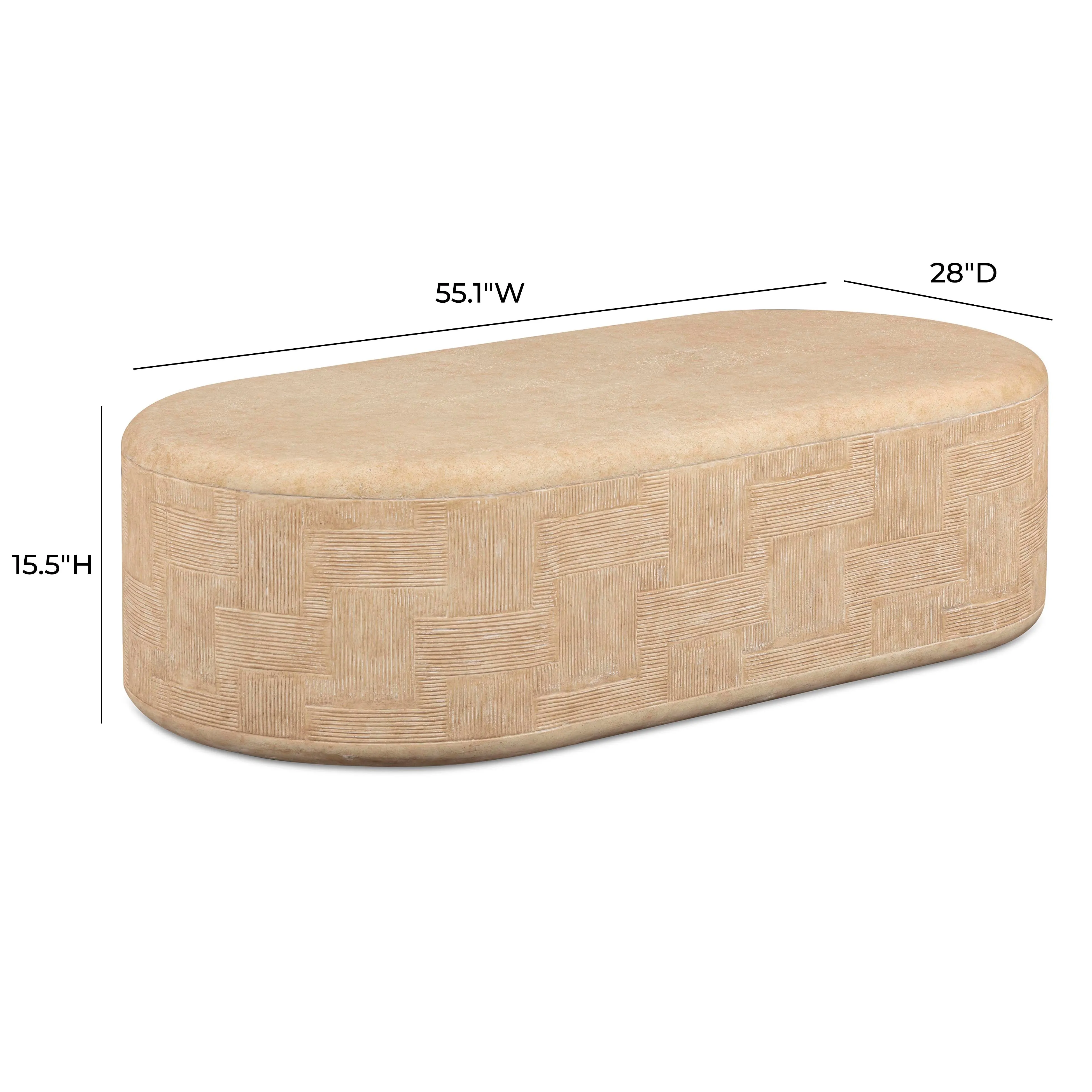 Suraya 55" Indoor/Outdoor Concrete Rounded Coffee Table - Image 12