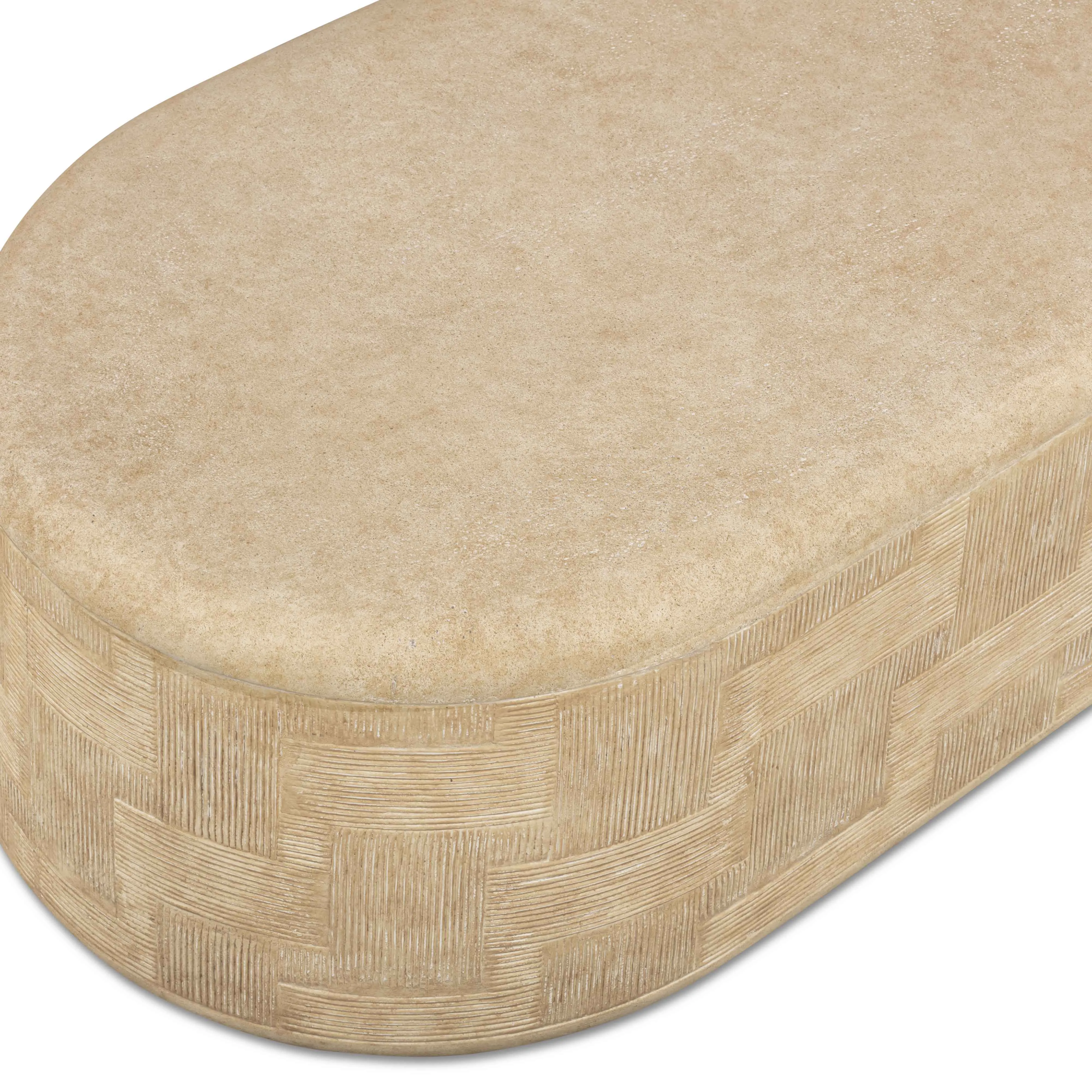 Suraya 55" Indoor/Outdoor Concrete Rounded Coffee Table - Image 13