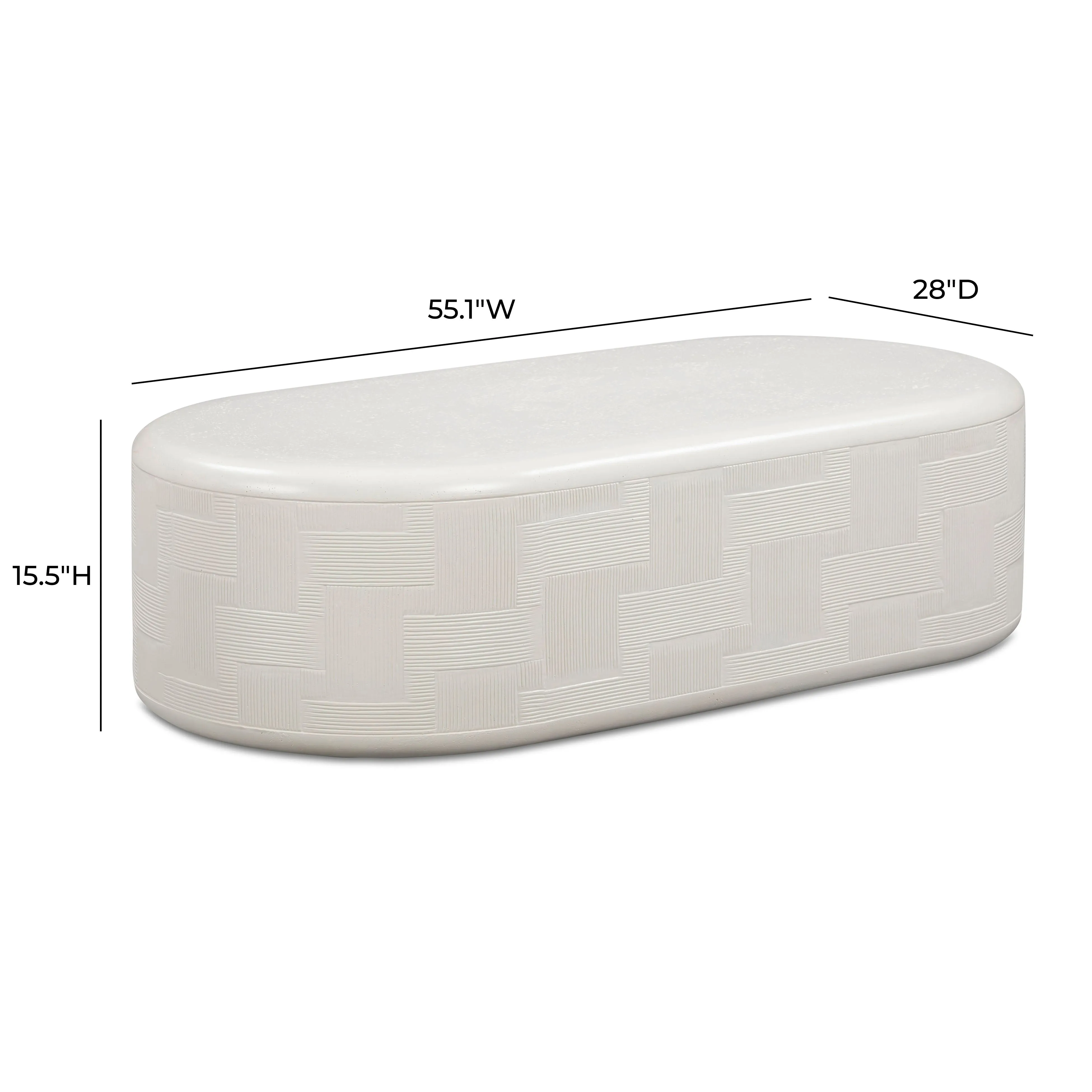 Suraya 55" Indoor/Outdoor Concrete Rounded Coffee Table - Image 5