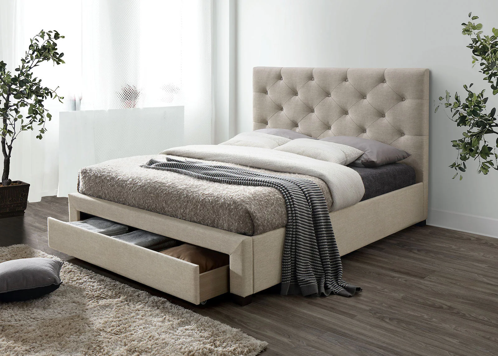 Sybella Beige Queen Bed
