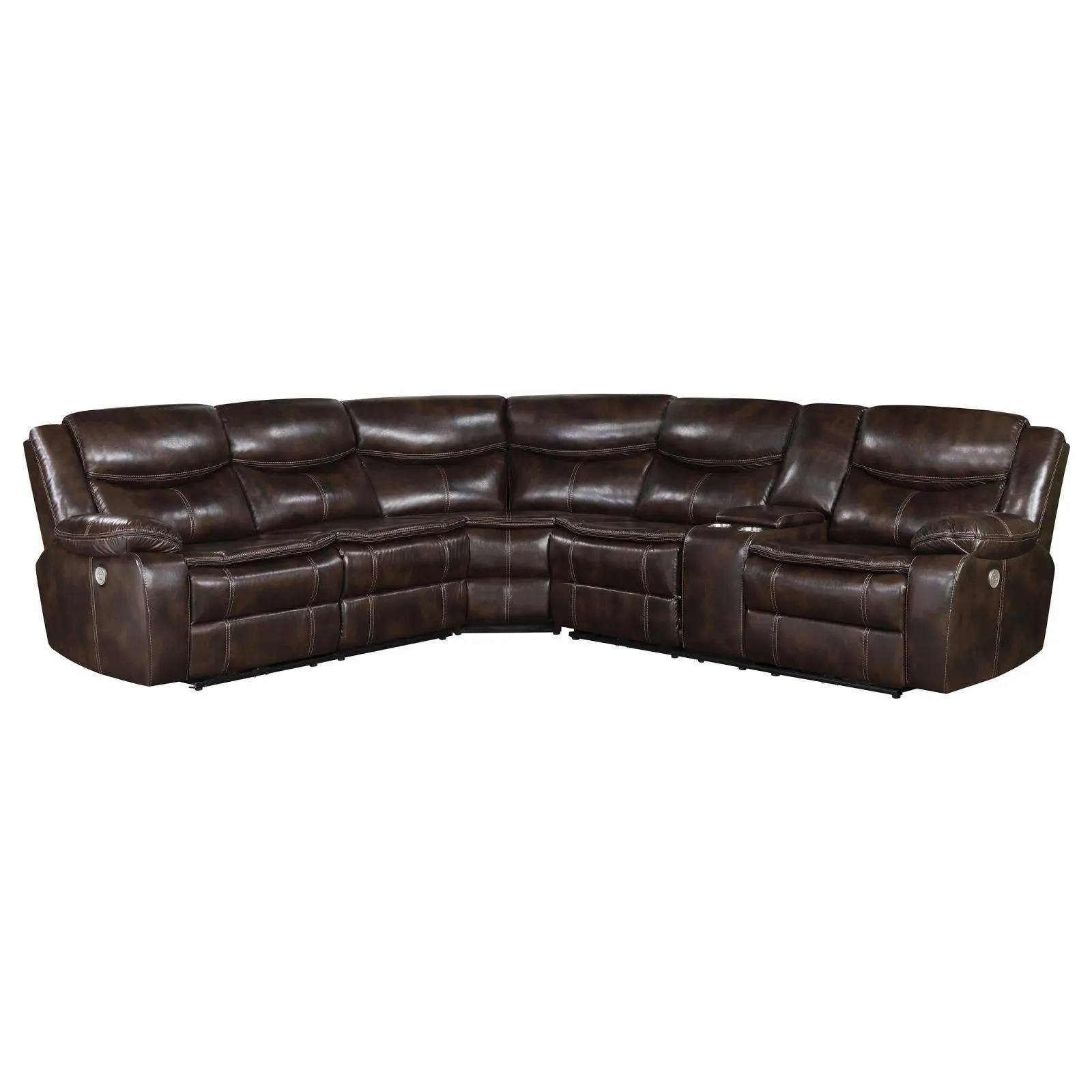 Sycamore Brown Upholstered Power Reclining Sectional - Image 14