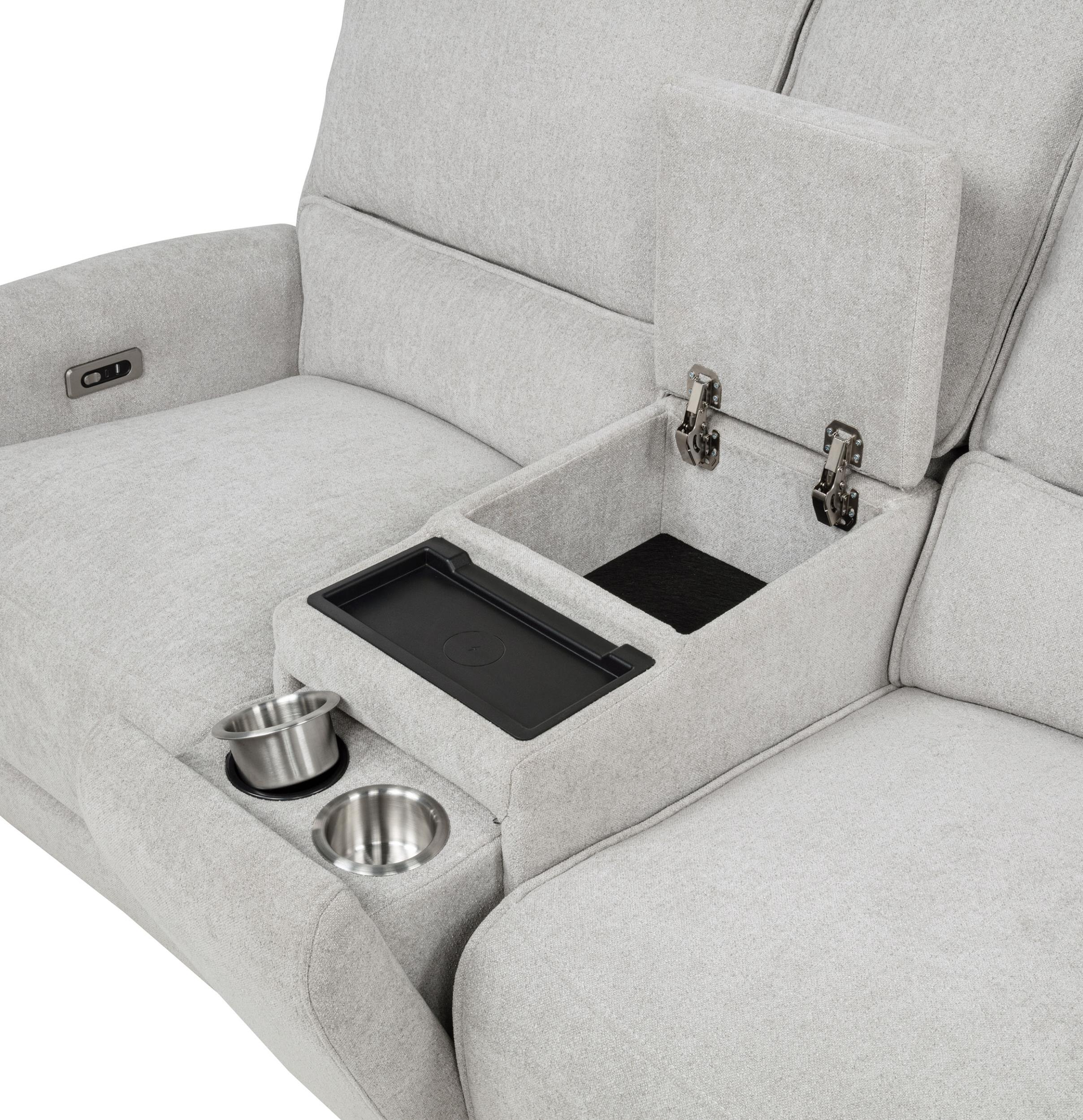 Sylmar Dove Gray 3-Piece Chenille Power Reclining Set - Image 12
