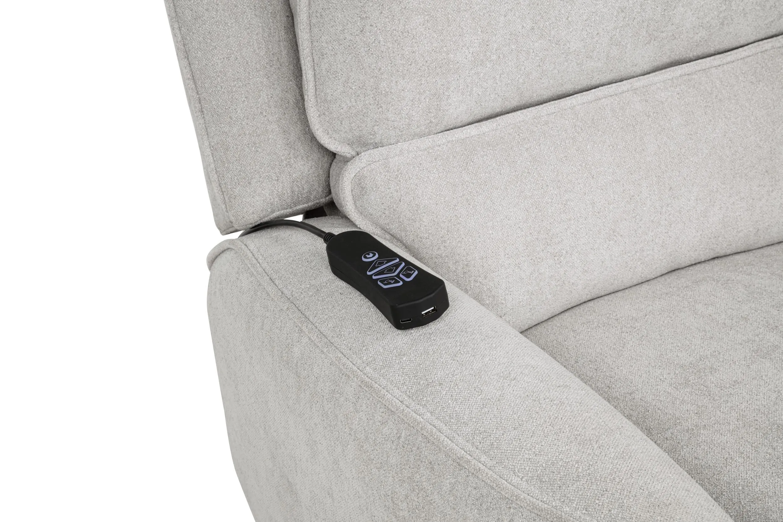 Sylmar Gray Chenille Upholstered Dual Power Lift Recliner - Image 12