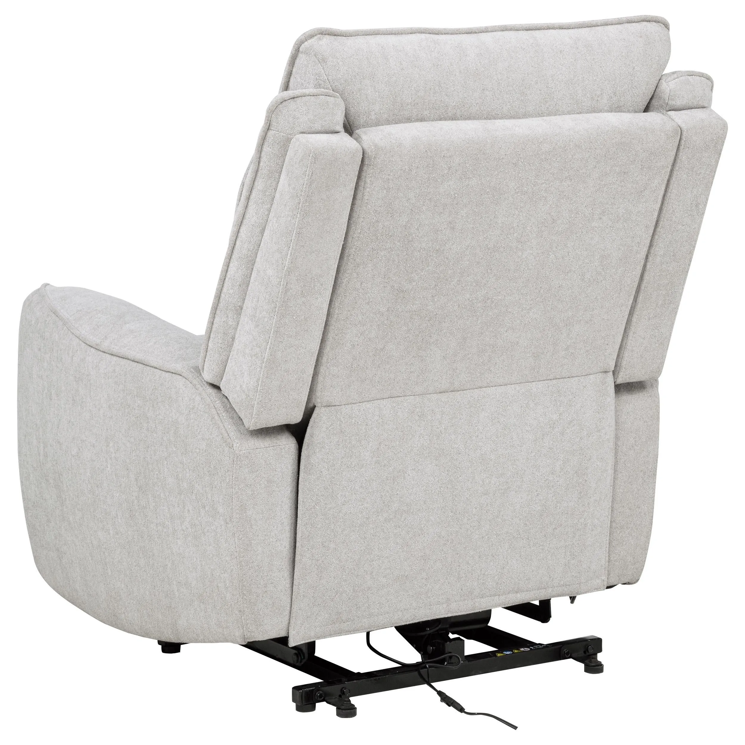 Sylmar Gray Chenille Upholstered Dual Power Lift Recliner - Image 6