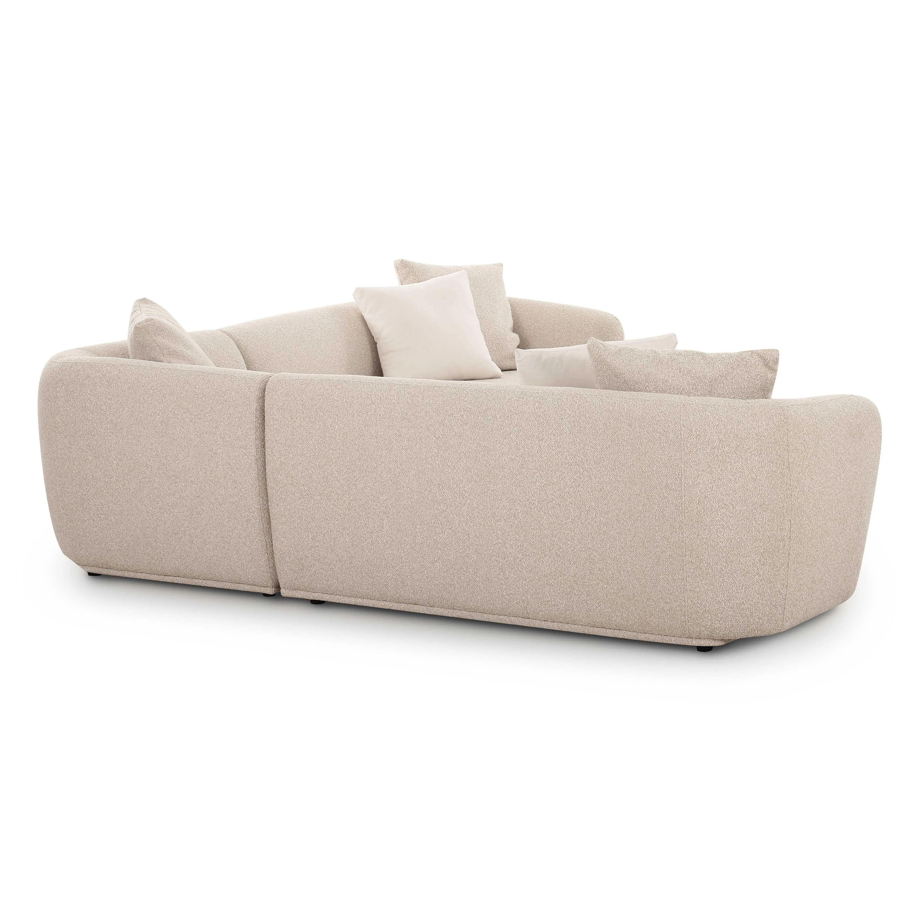 Sylvie Cream Boucle 3-Piece Sectional - Image 4