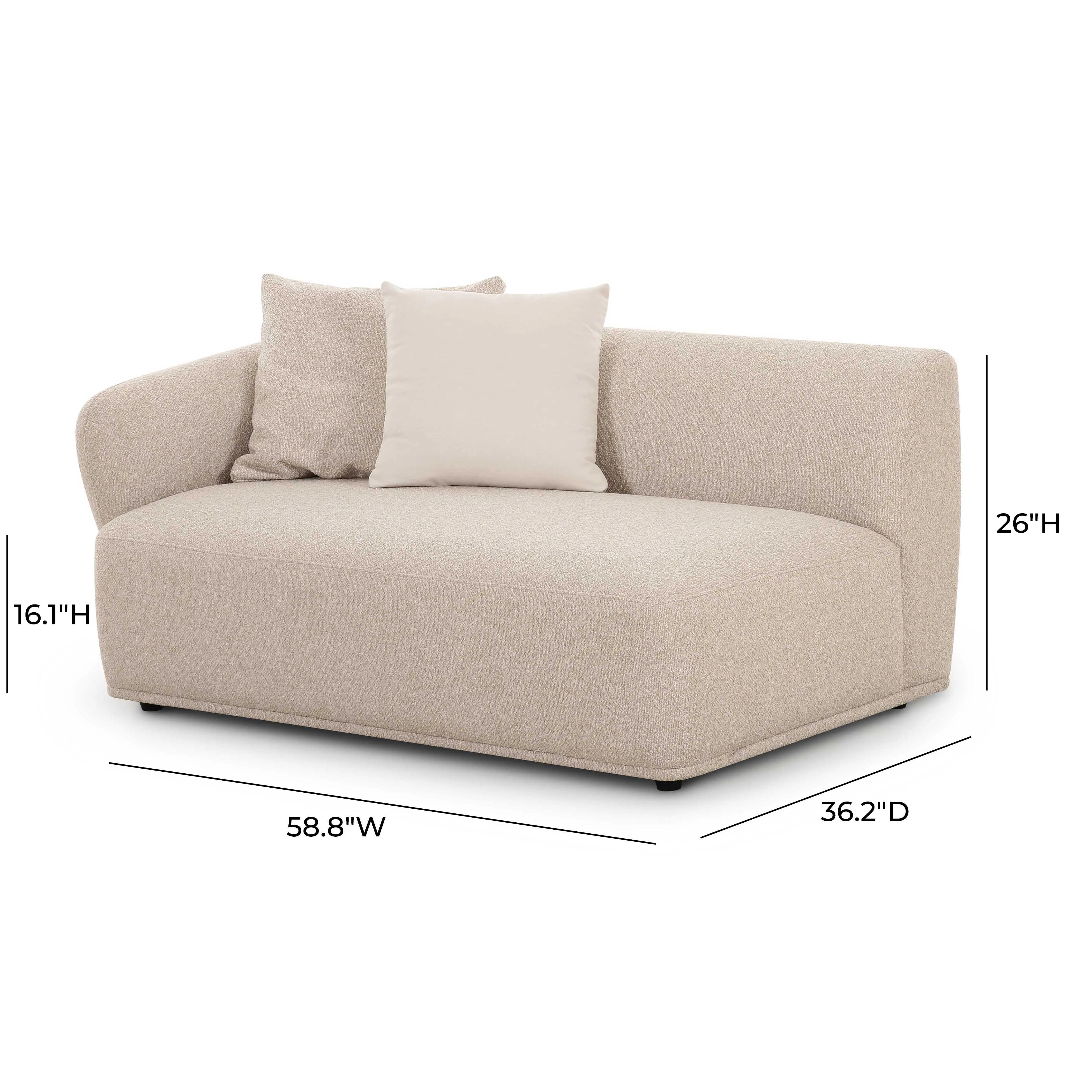 Sylvie Cream Boucle Arm 2-Seater Loveseat - Image 5