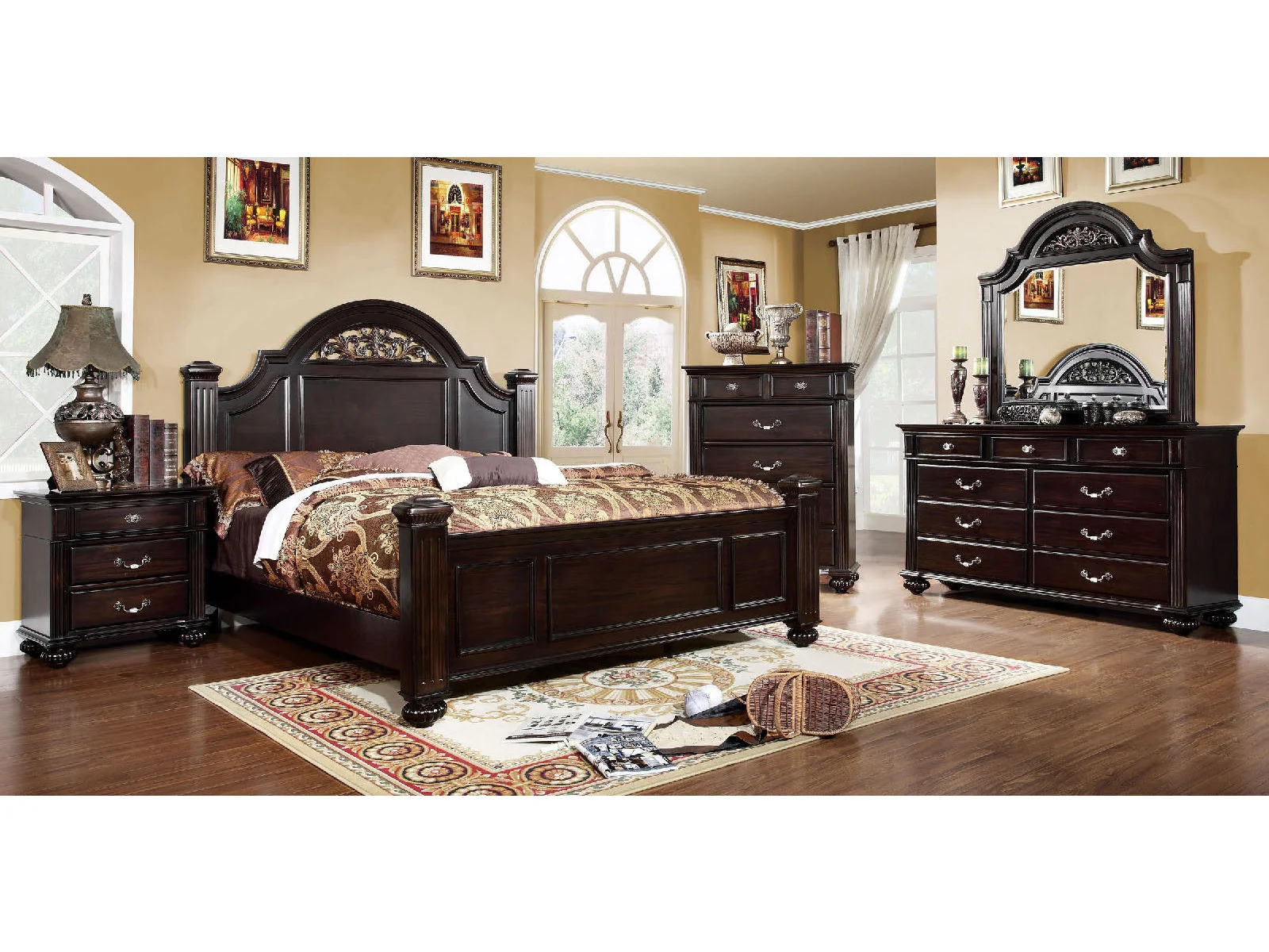 Syracuse Dark Walnut 5-Piece Queen Bedroom Set